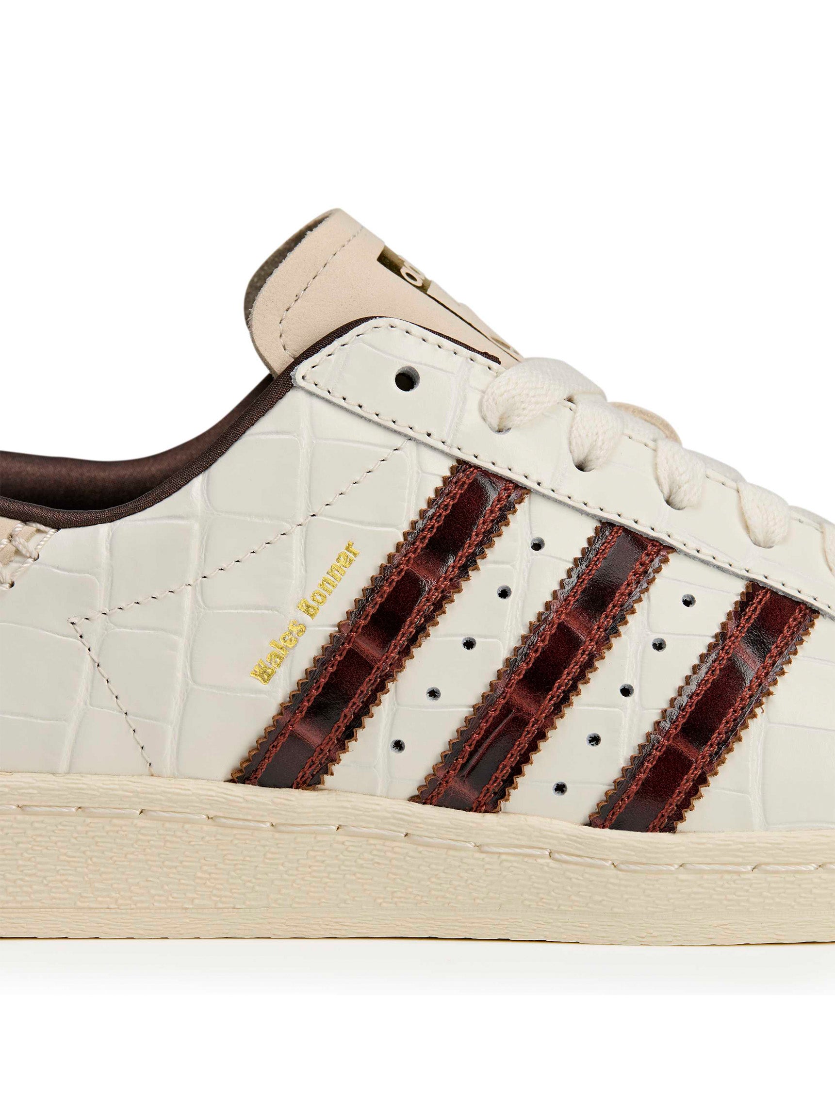 WB Superstar Sneakers - White / Fox Brown / White-[-Adidas x Wales Bonner-7