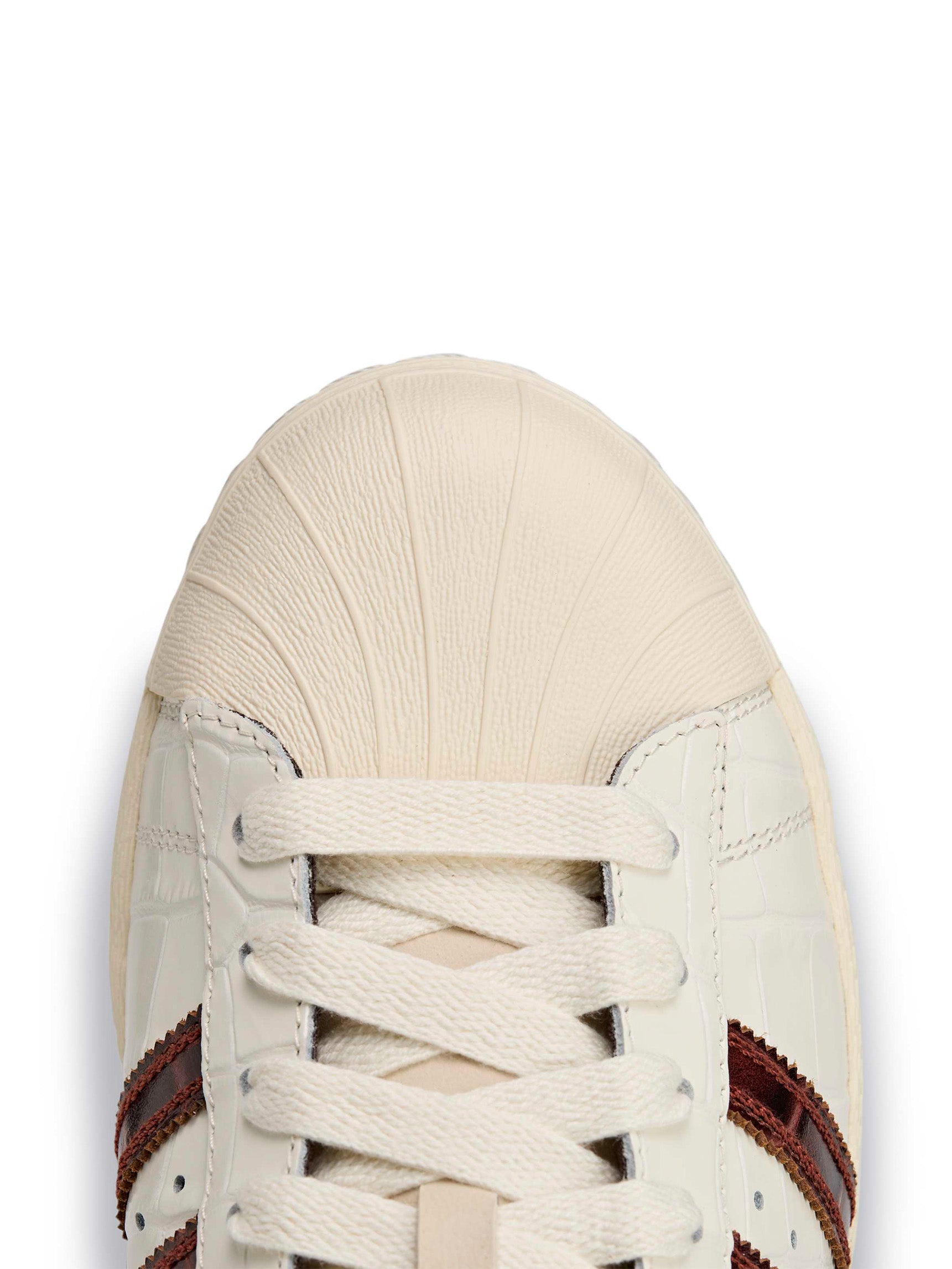 WB Superstar Sneakers - White / Fox Brown / White-[-Adidas x Wales Bonner-8