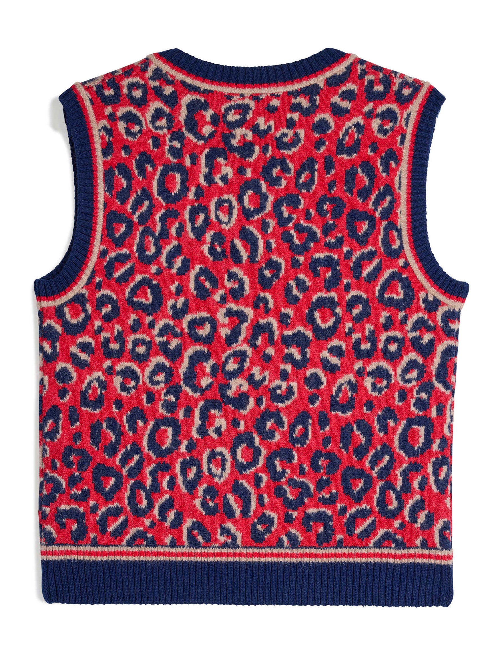 WB Knit Vest - Navy Blue / Magenta Beige / Betsca-[-Adidas x Wales Bonner-2