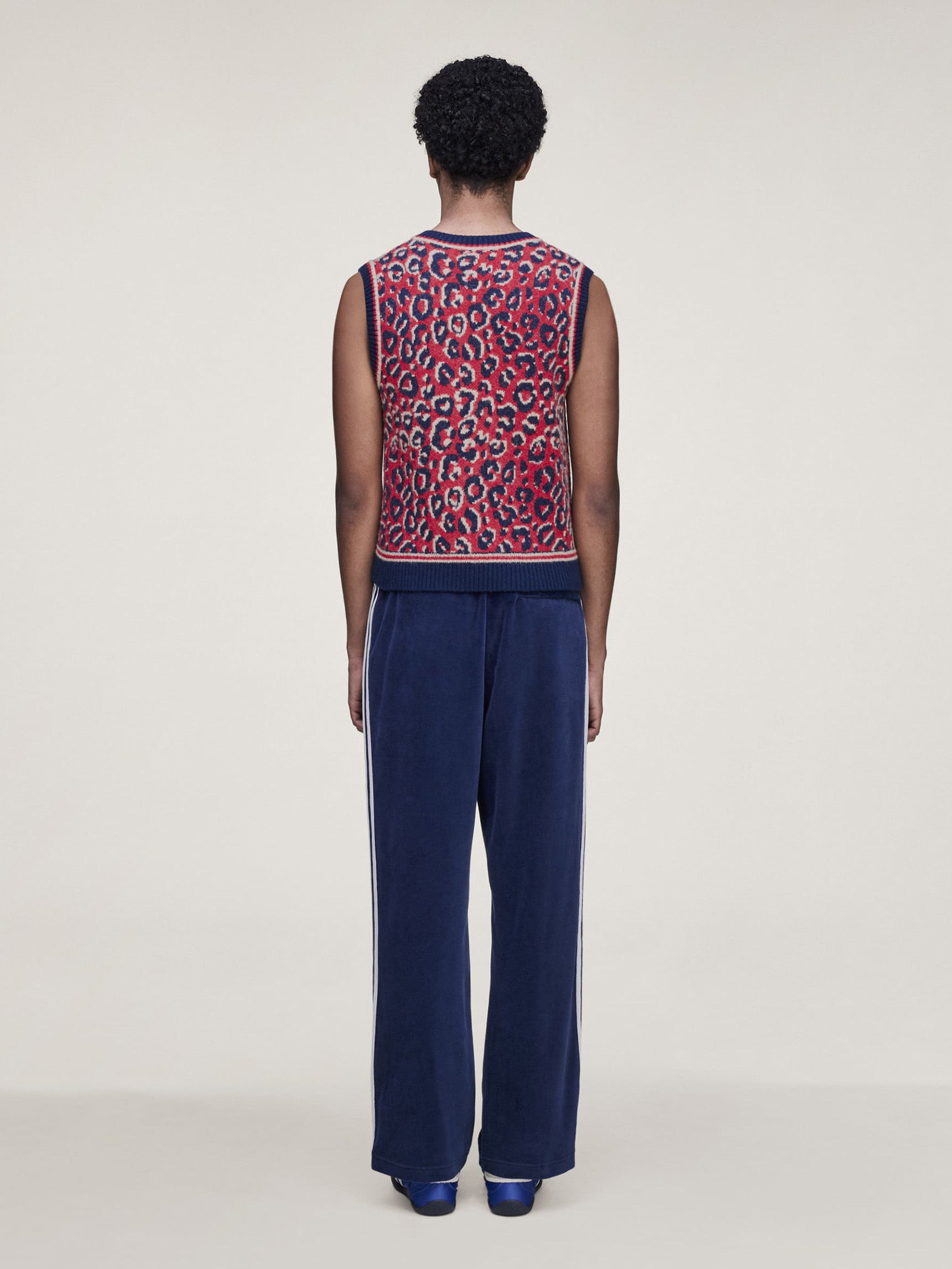WB Knit Vest - Navy Blue / Magenta Beige / Betsca-[-Adidas x Wales Bonner-4