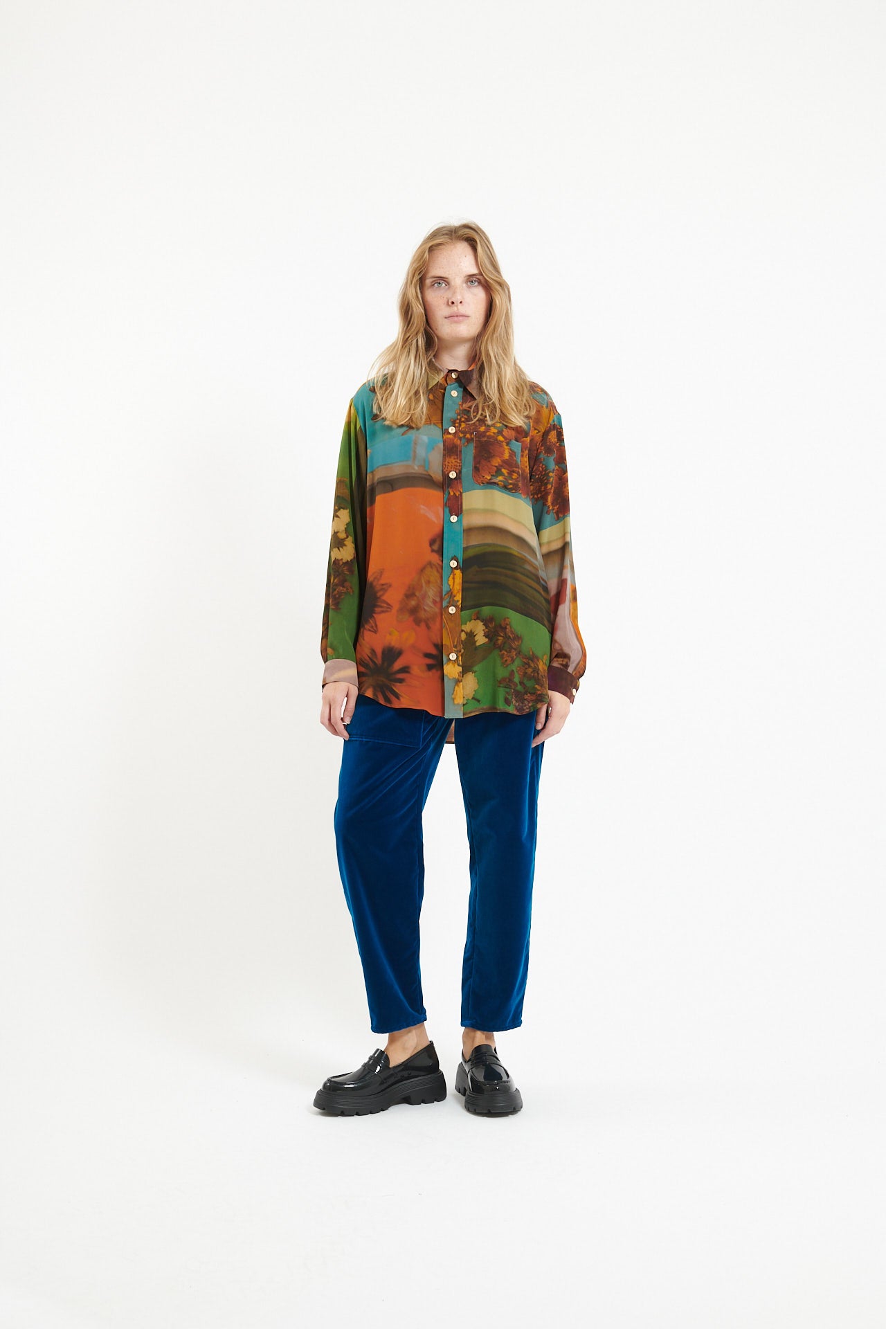 anntian - unisex silk shirt in print G - 6