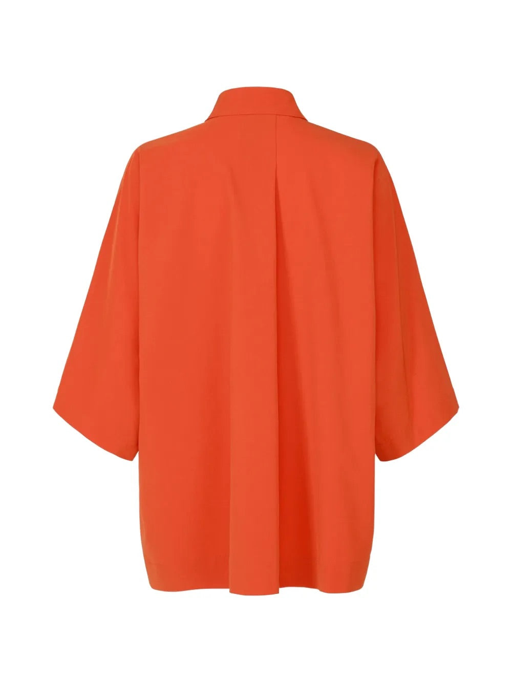 Issey Miyake April SS26 Looped Shirt in Macaw Red rear view
