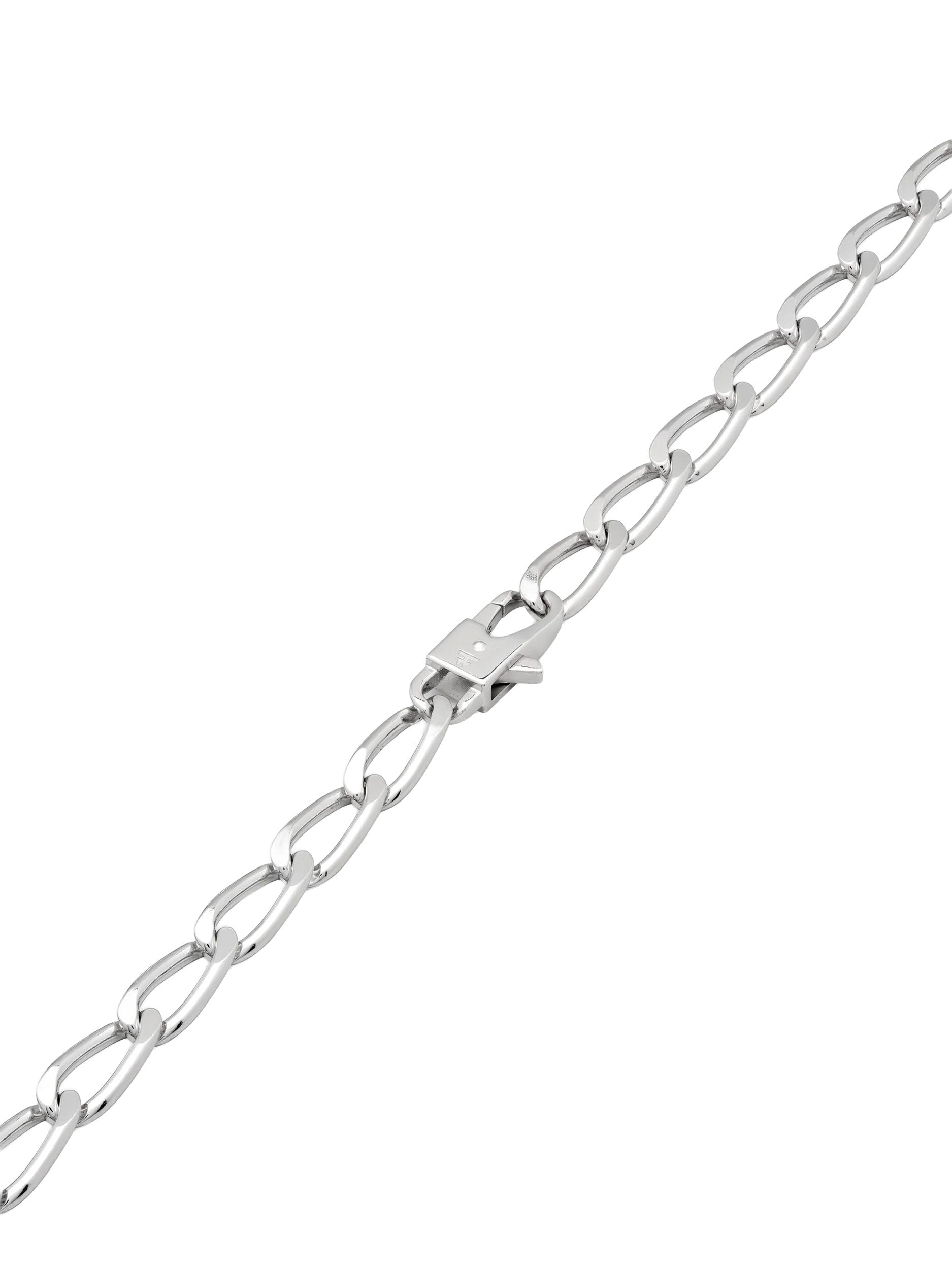 Tom Wood Arlo Chain Thick close-up of elongated diamond-cut curb links