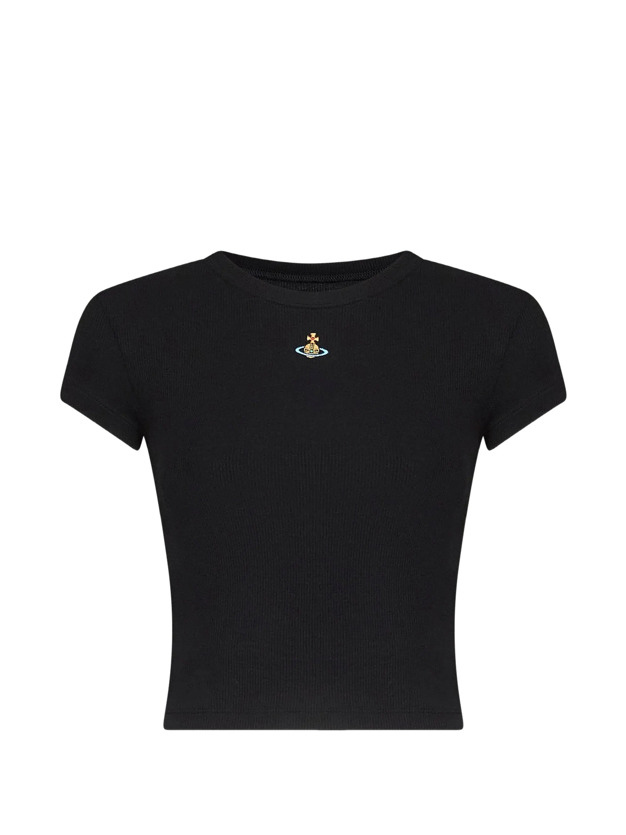 Vivienne Westwood Baby Peru' T-Shirt in black with embroidered orb motif