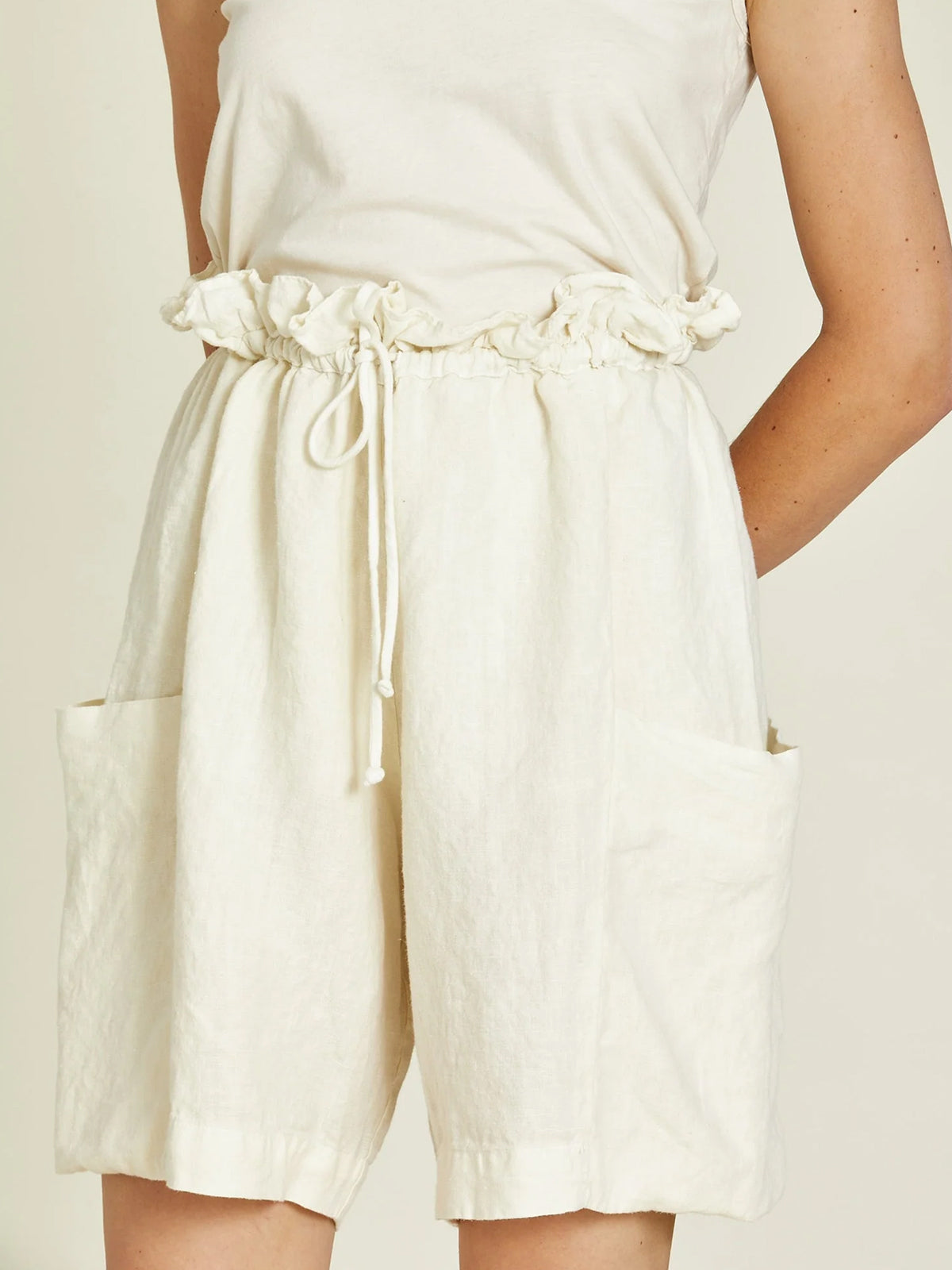 Black Crane - Parachute Shorts in Cream