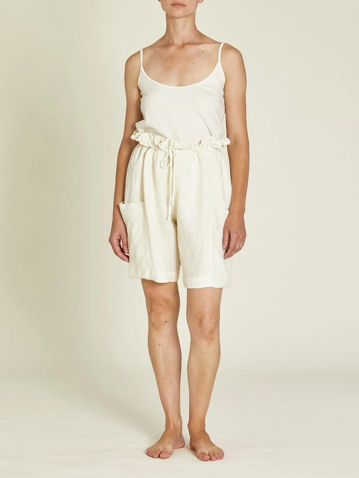Black Crane - Parachute Shorts in Cream