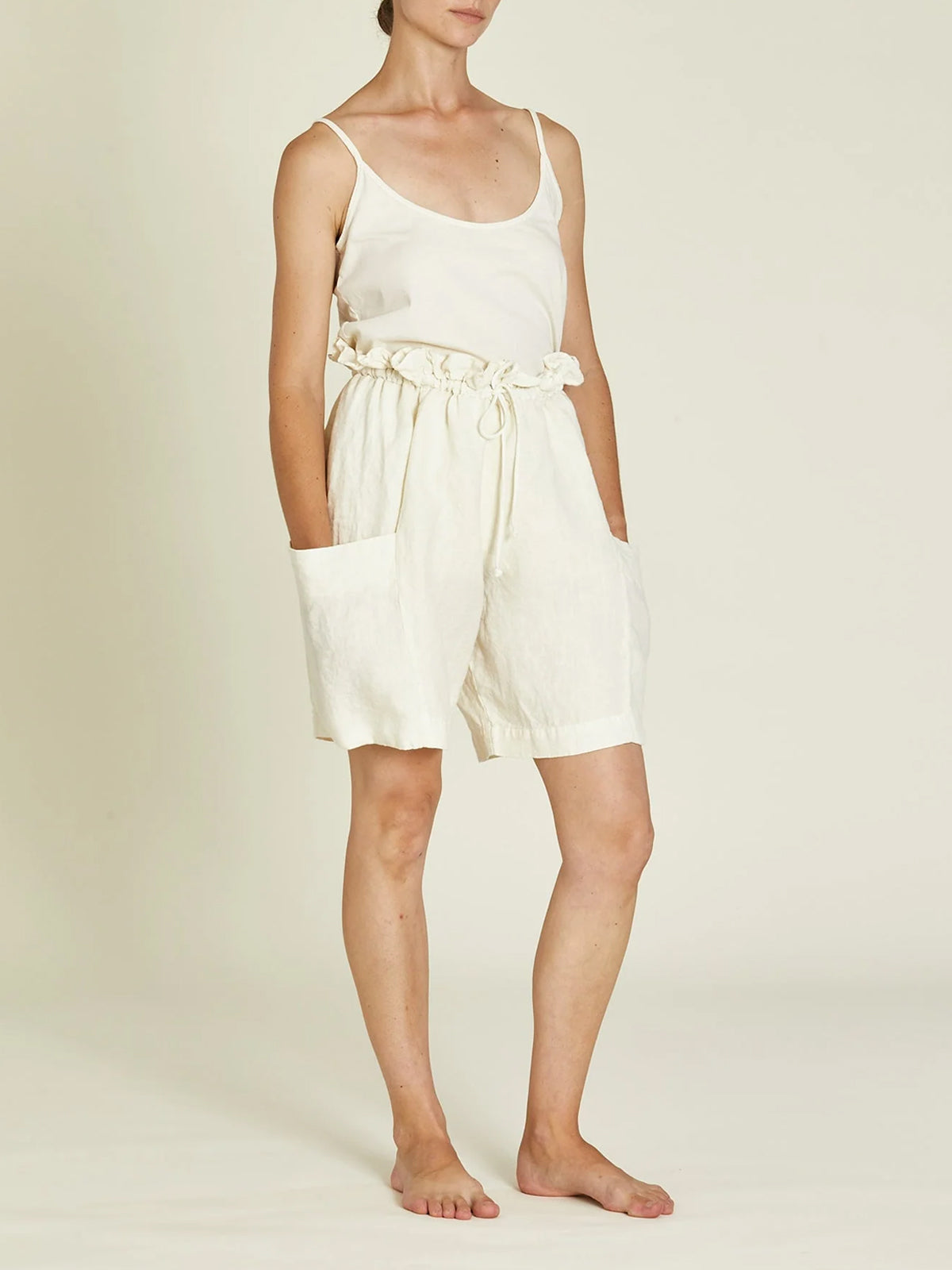 Black Crane - Parachute Shorts in Cream