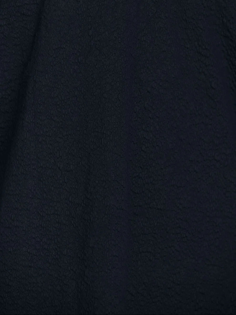 Black Crane Boxed Top in Midnight - detail view showing ripple textured Japanese cotton fabric