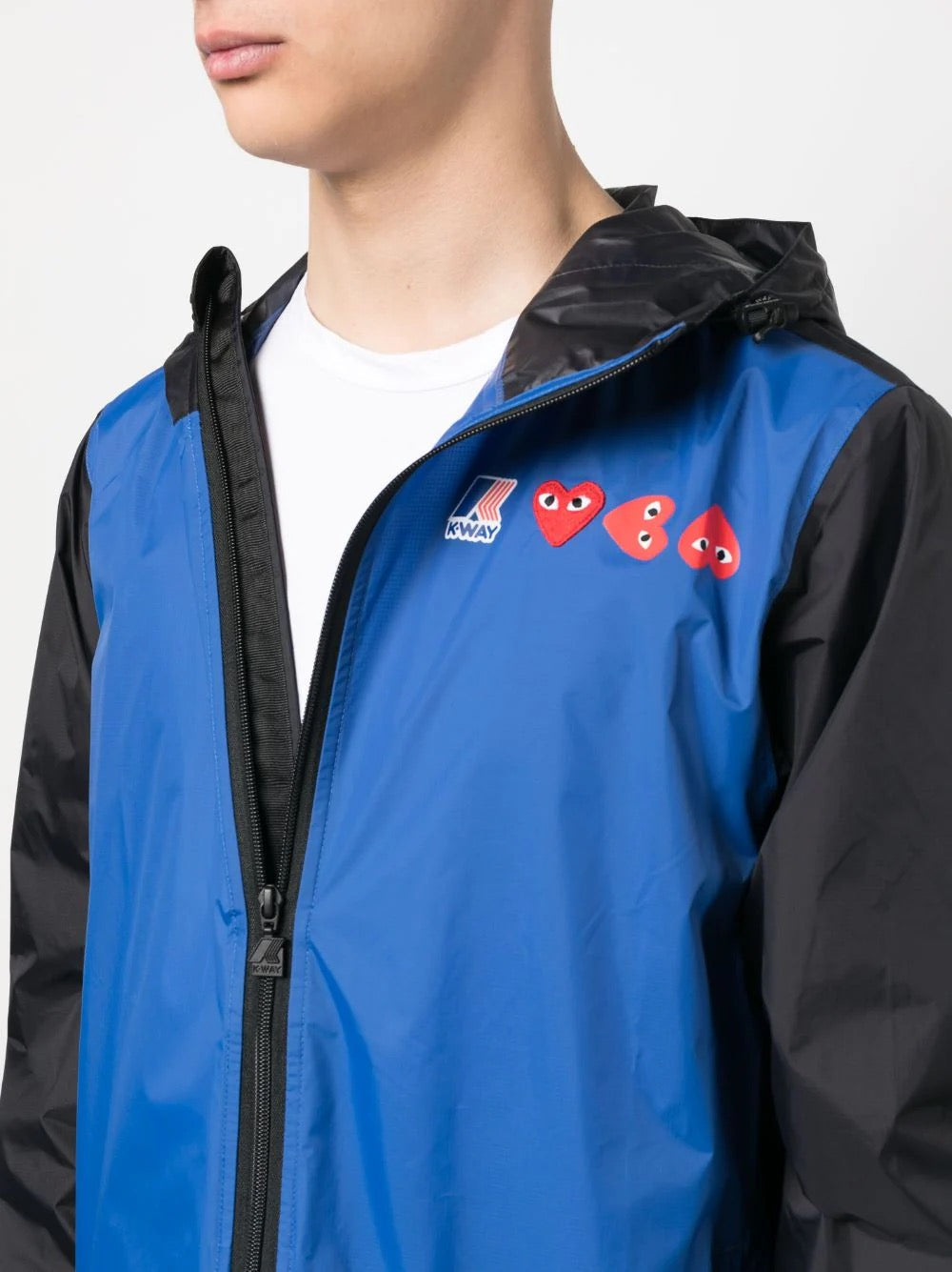 Unisex K-Way Double Colours Cagoule - Blue/Black-[-Comme des Garçons Play-6