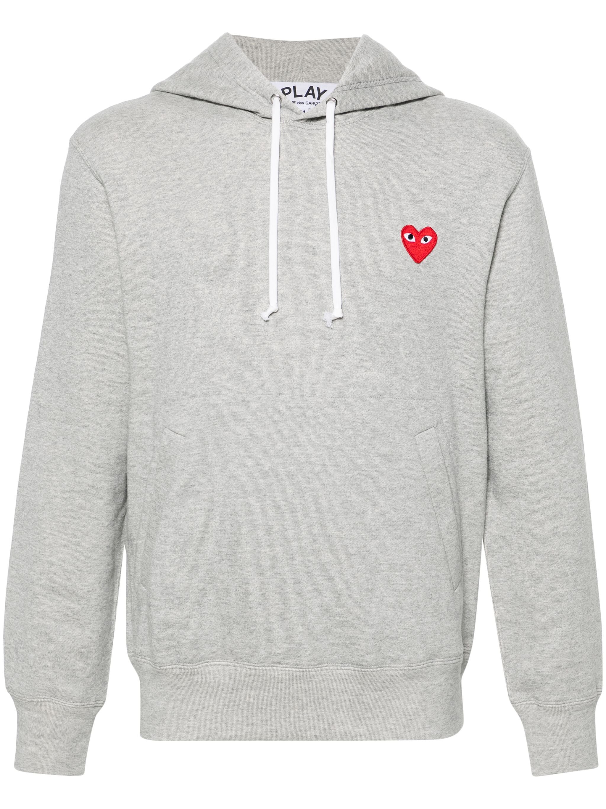 Unisex Hoodie Red Heart in Grey from Comme des Garรงons Play