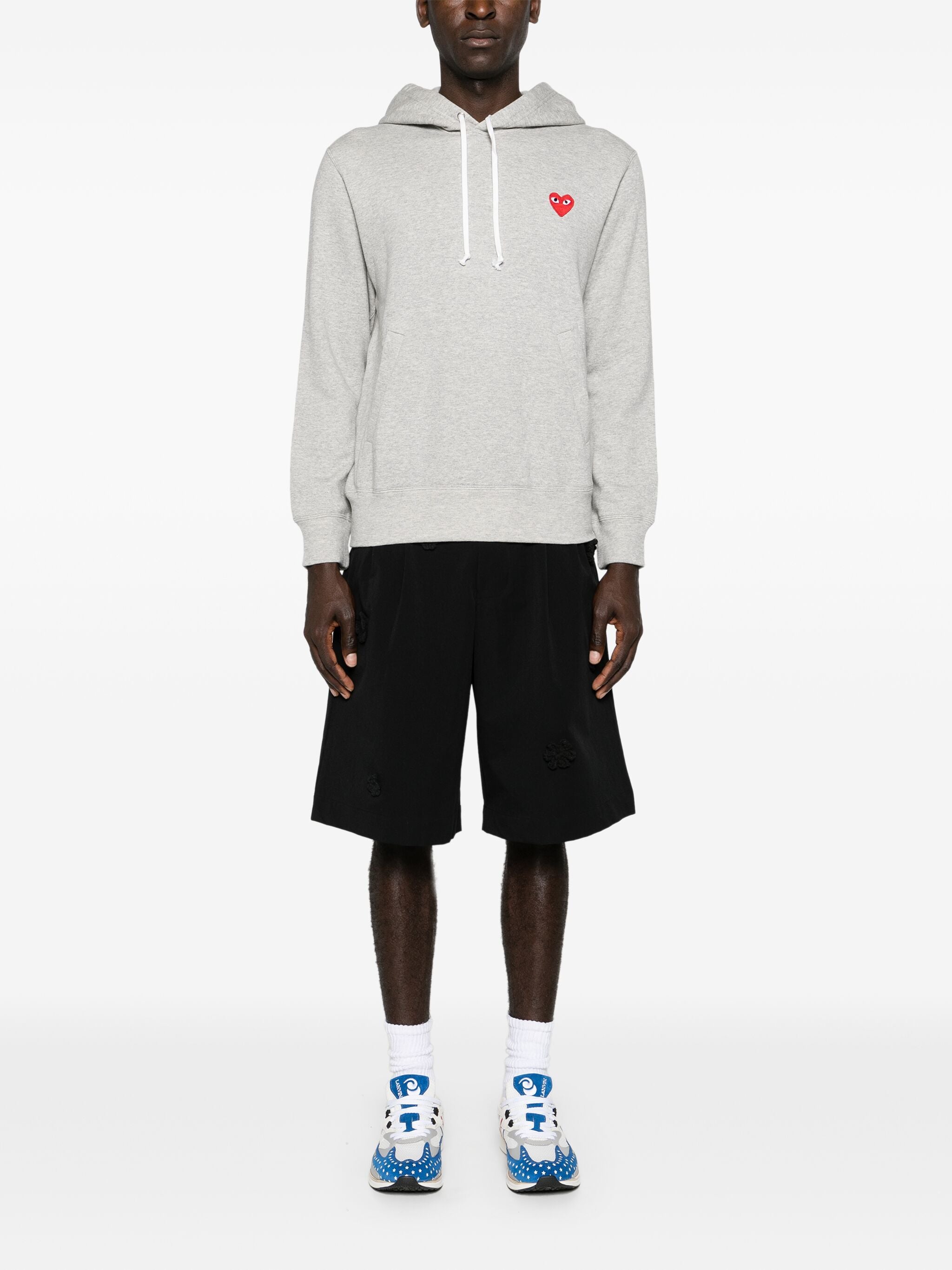 Unisex Hoodie Red Heart in Grey from Comme des Garçons Play