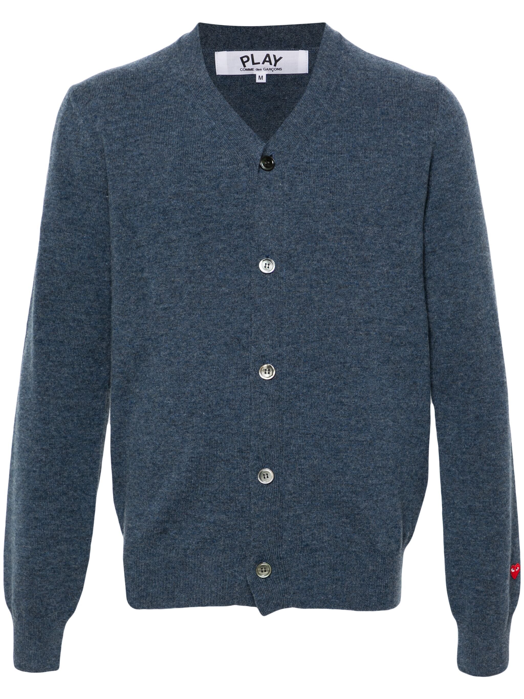 Unisex Knit Cardigan in Navy from Comme des Garçons Play