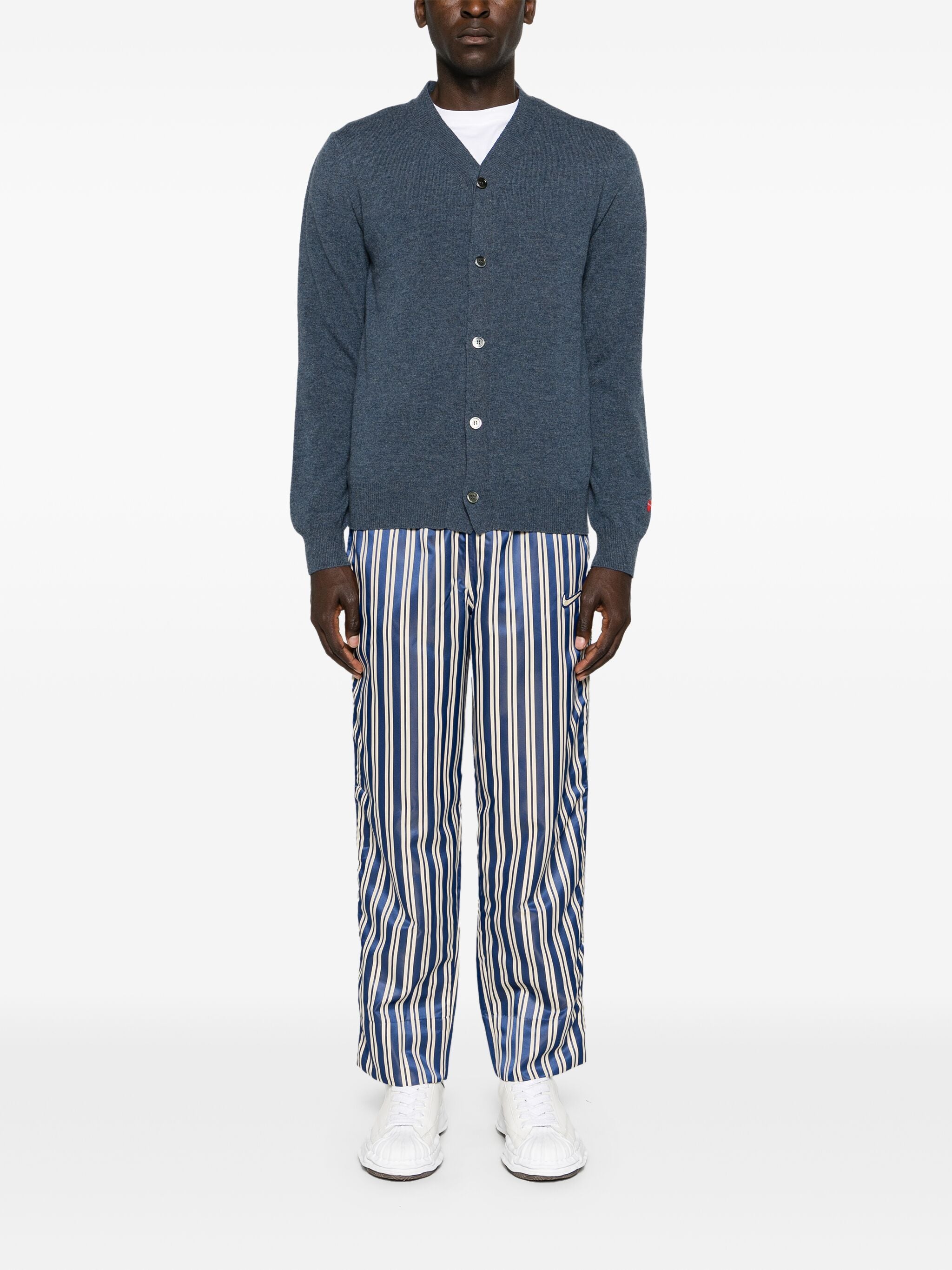 Unisex Knit Cardigan in Navy from Comme des Garçons Play
