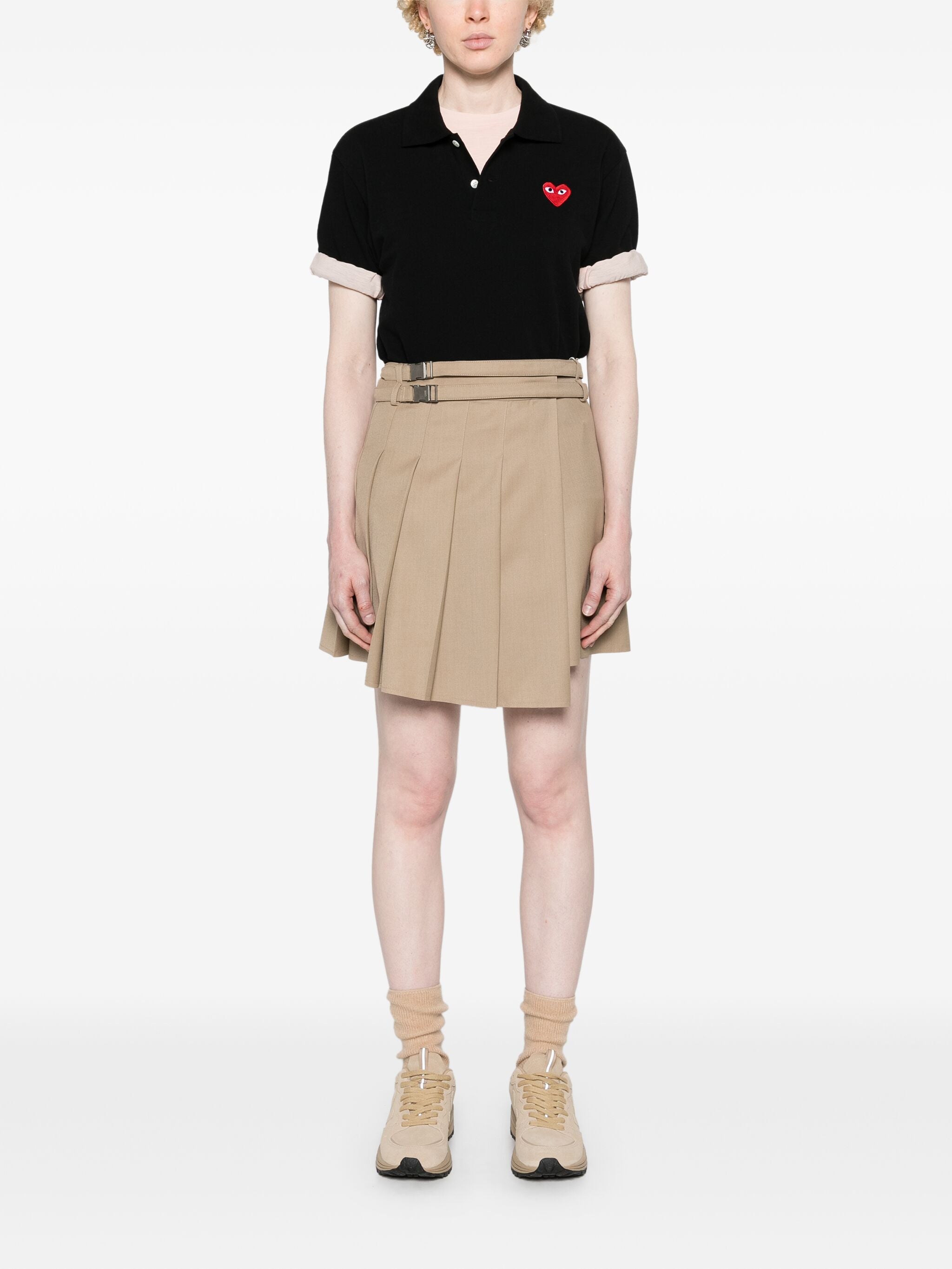 Unisex Polo Shirt Red Heart in Black from Comme des Garçons Play
