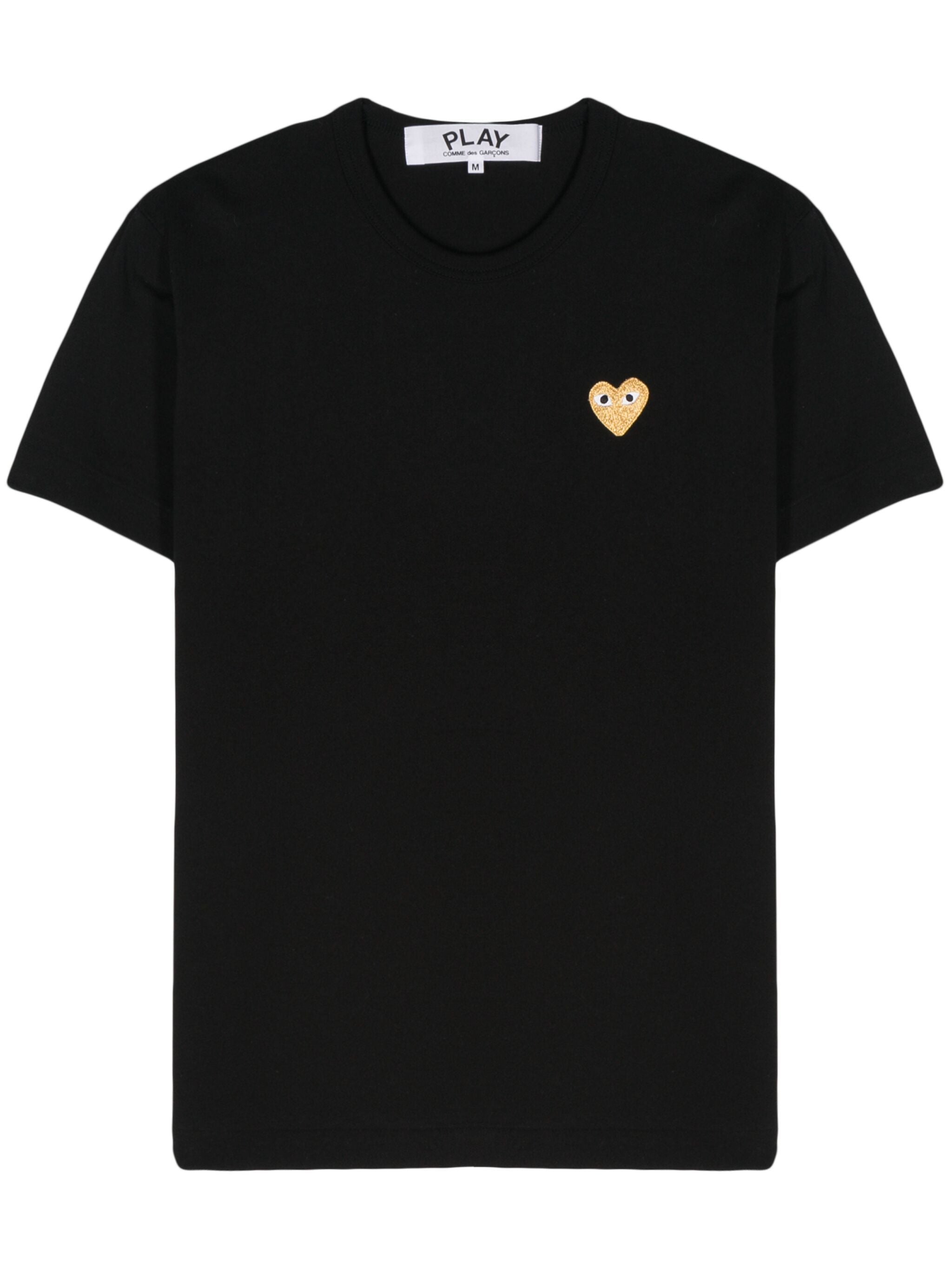 Unisex Short Sleeve Gold Heart in Black from Comme des Garçons Play