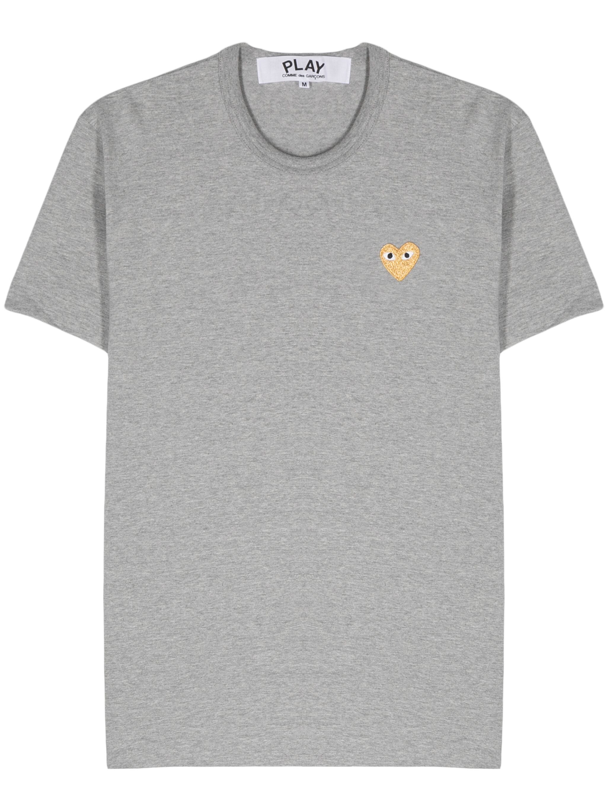 Unisex Short Sleeve Gold Heart in Grey from Comme des Garçons Play