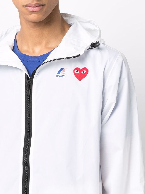 Comme des Garçons PLAY x K-Way Anorak White