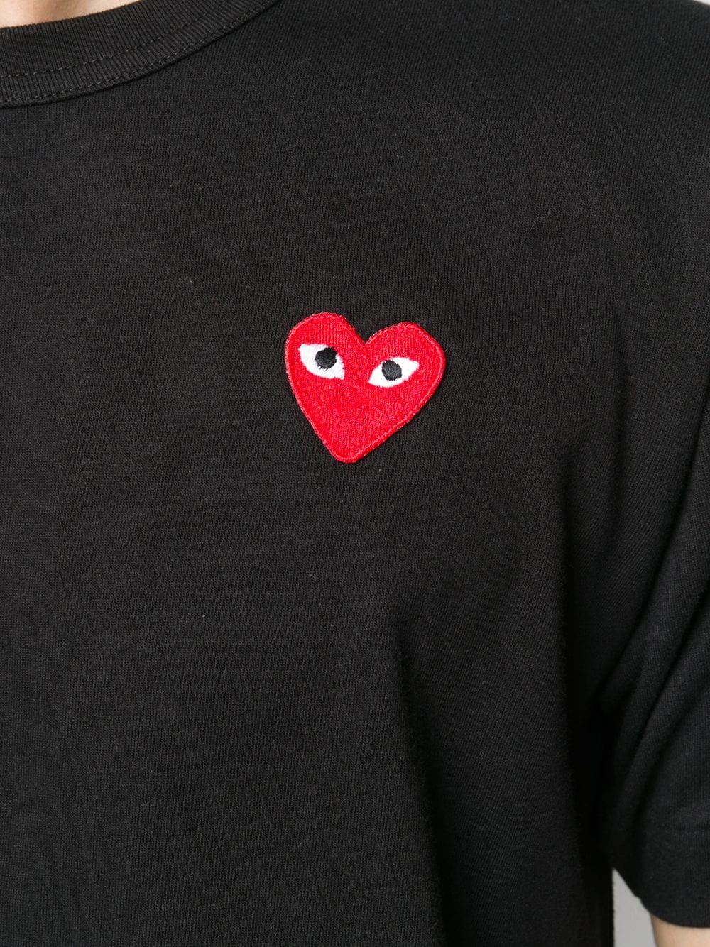 Unisex Short Sleeve T Shirt Red Heart - Black-[-Comme des Garçons Play-5