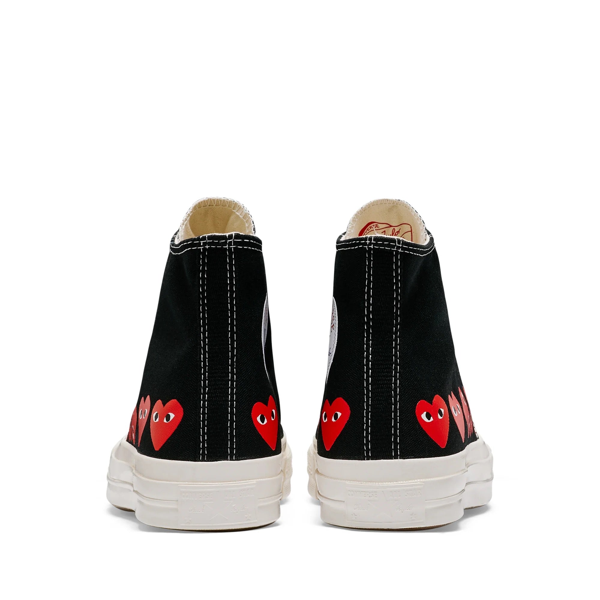 Comme des Garcons Play x Converse - high top Chuck Taylor sneakers in black with multi red heart - 4