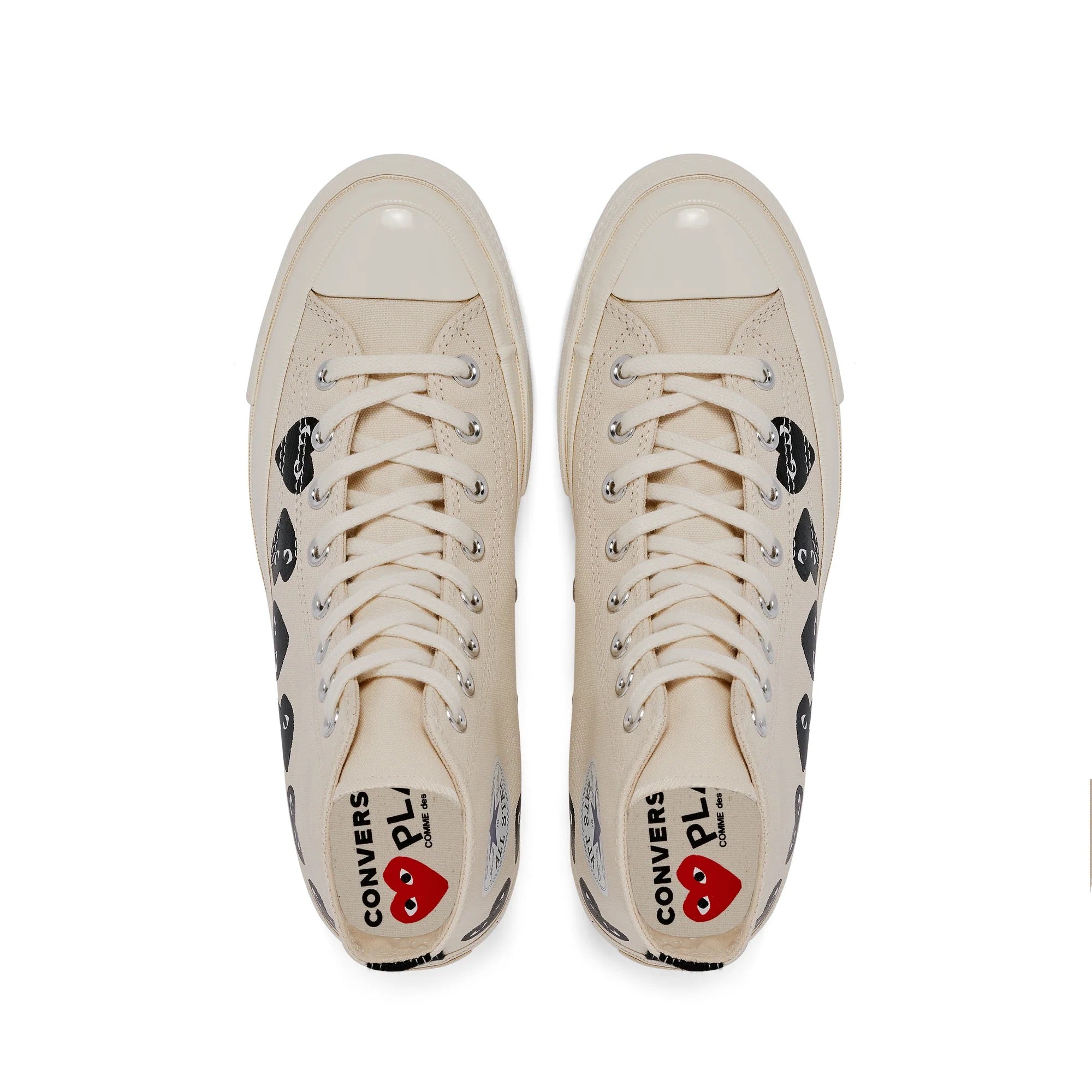 Comme des Garcons Play x Converse - high top Chuck Taylor sneakers in white with multi black heart - 6