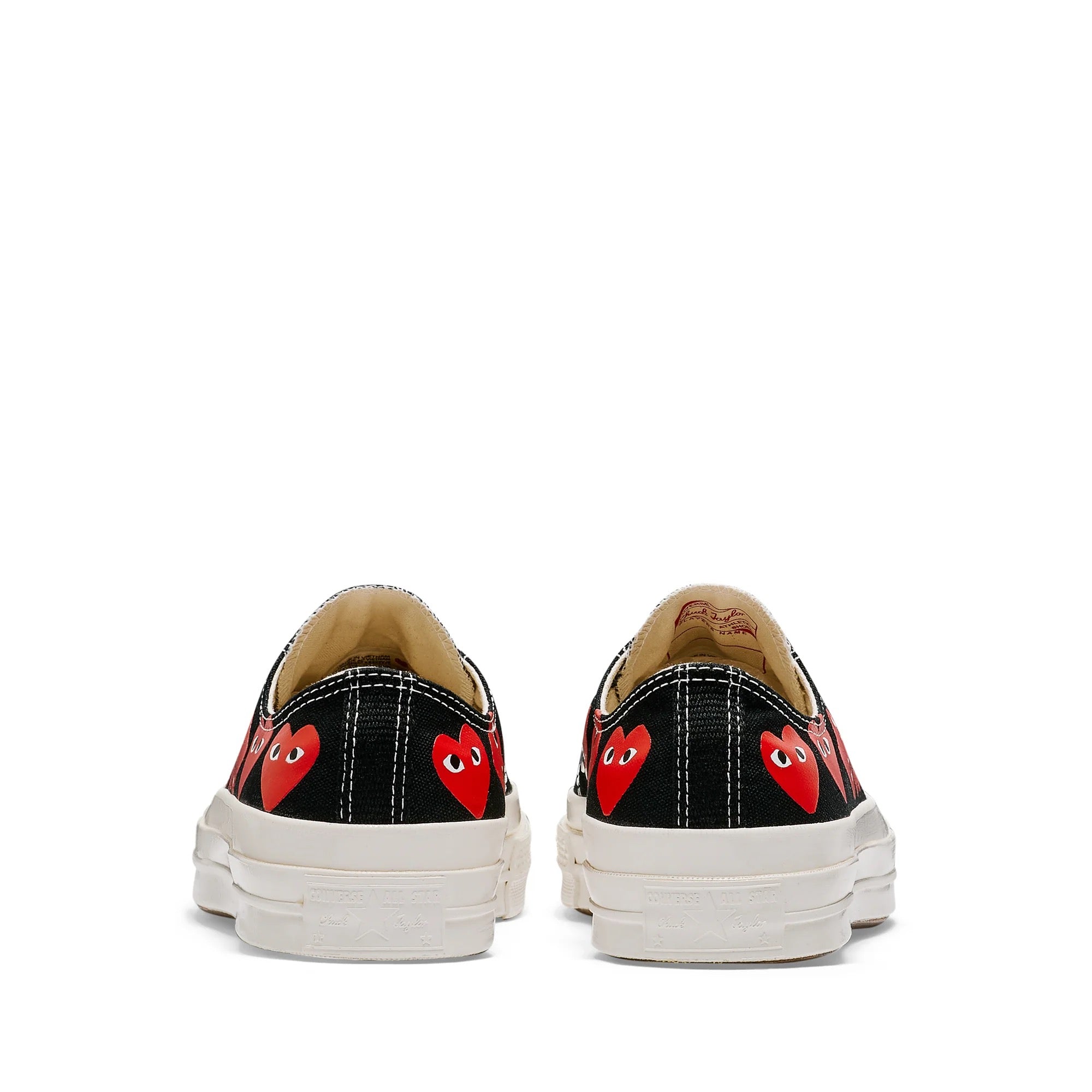 Comme des Garcons Play x Converse - low top Chuck Taylor sneakers in black with multi red hearts - 4
