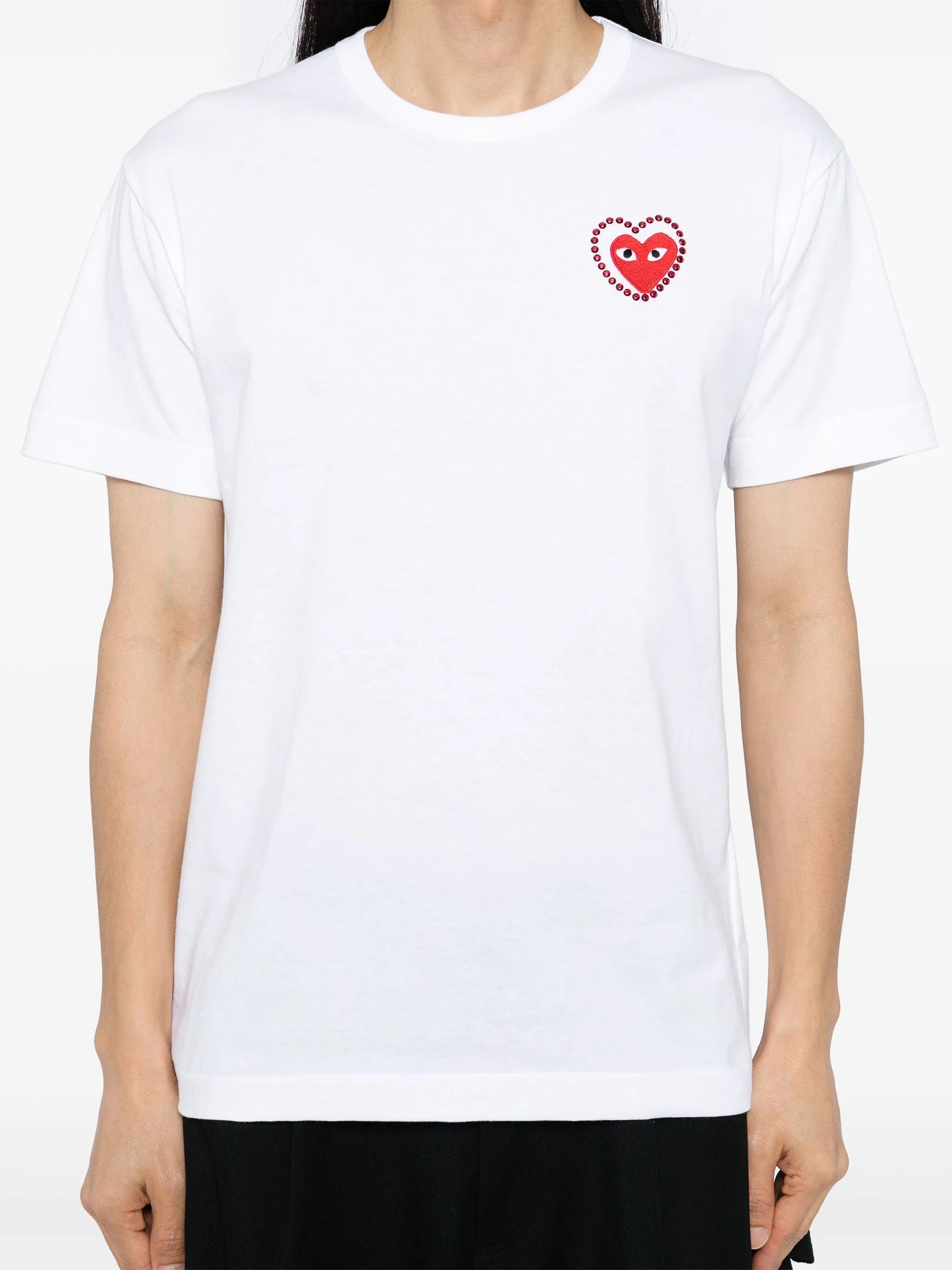 Metalstone Red Heart T-Shirt in White from Comme des Garçons Play