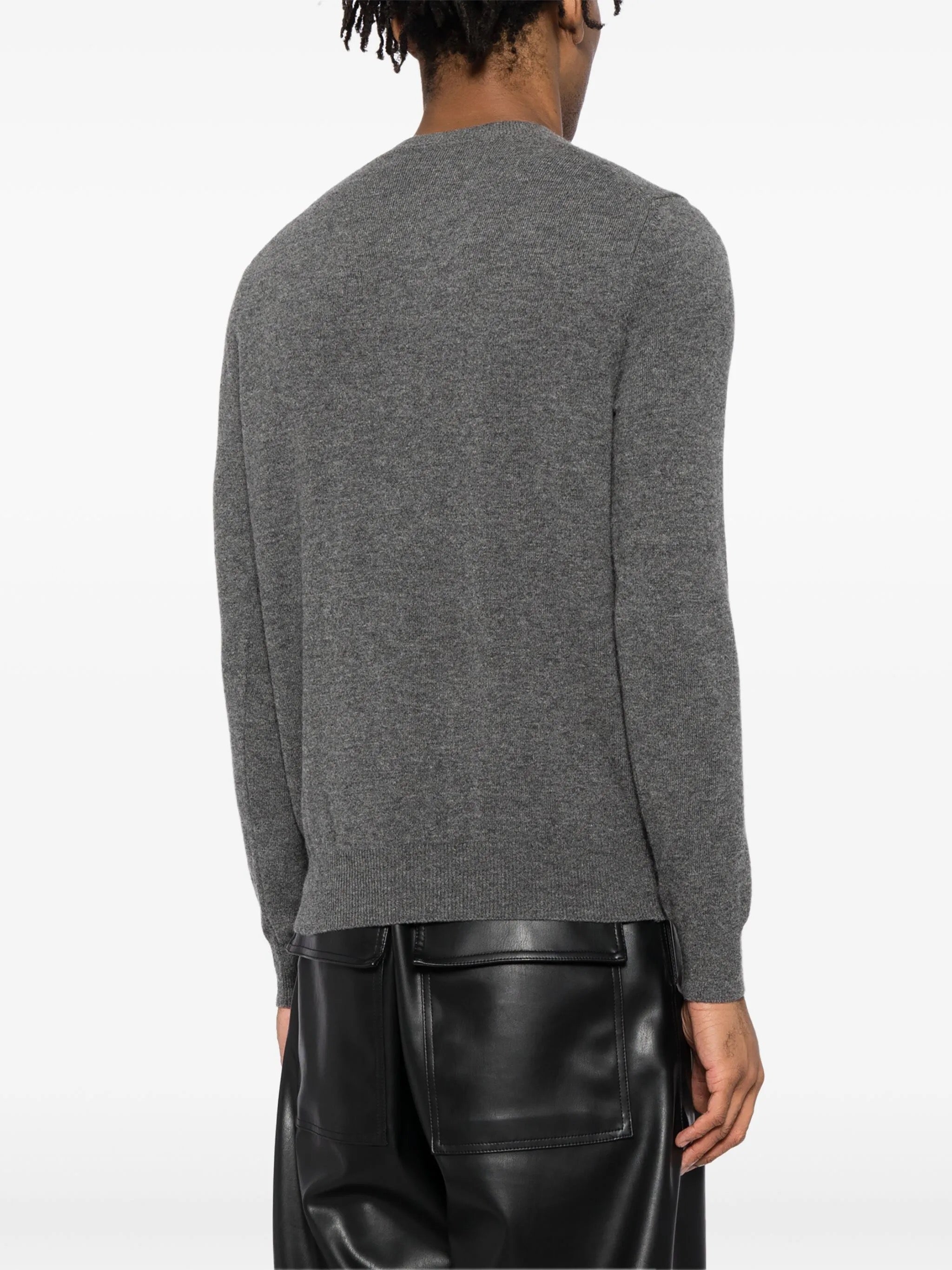 Round-Neck Cardigan Red Heart in Grey from Comme des Garçons Play