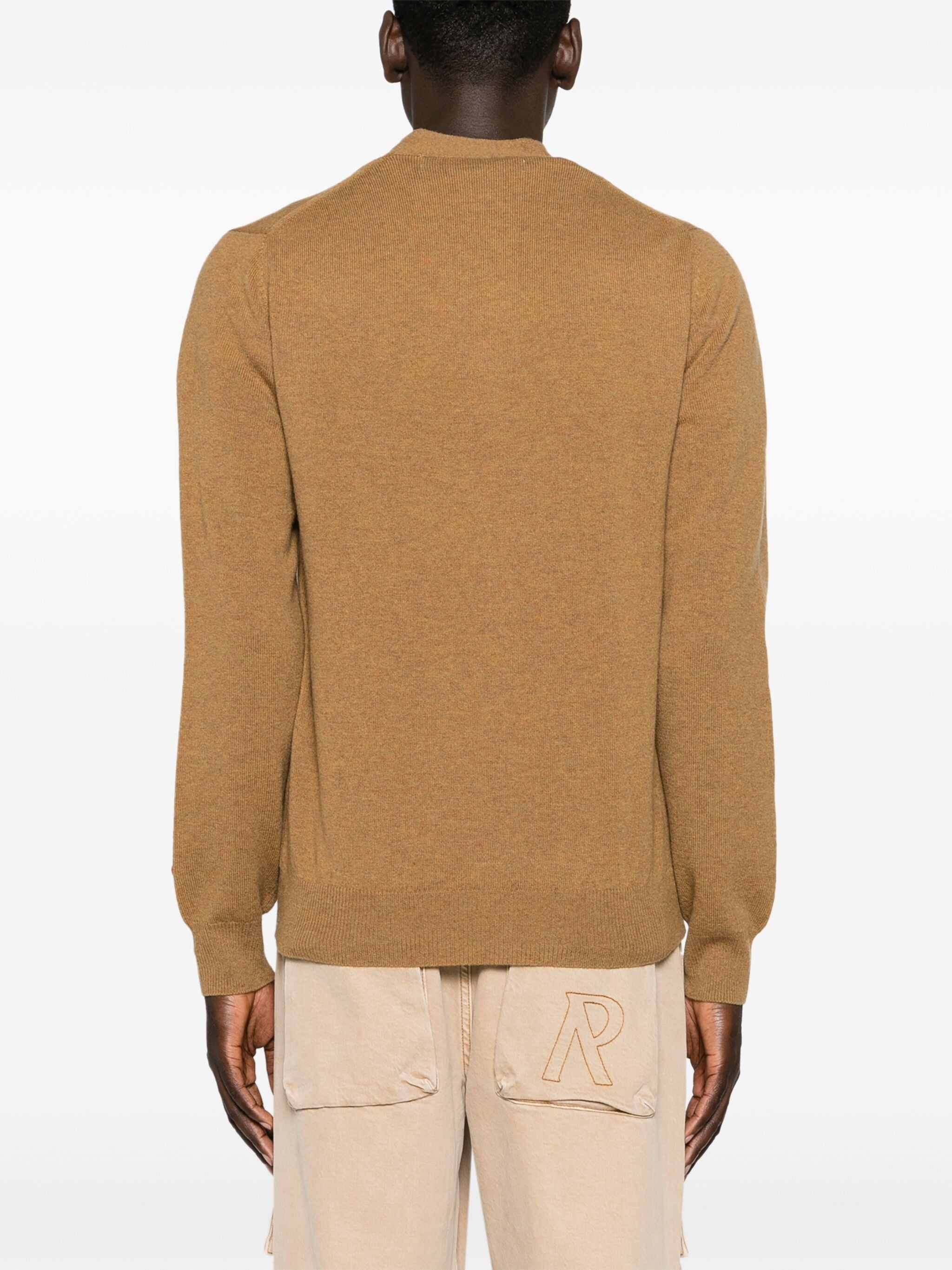 Unisex Knit Cardigan in Camel from Comme des Garçons Play