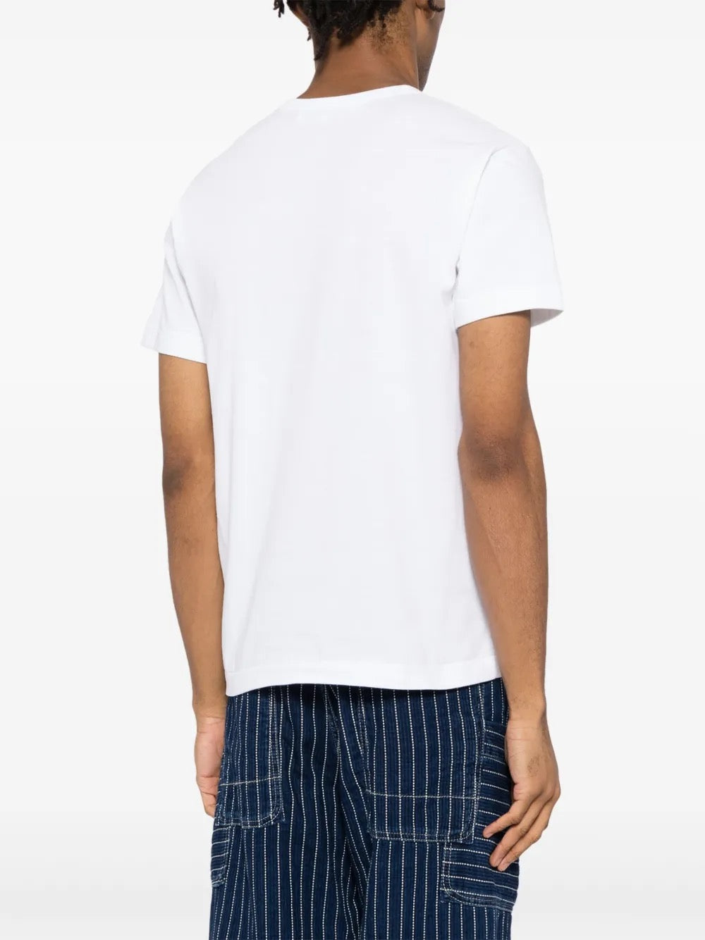 Unisex Short Sleeve Tee Big Blue Heart in White from Comme des Garçons Play