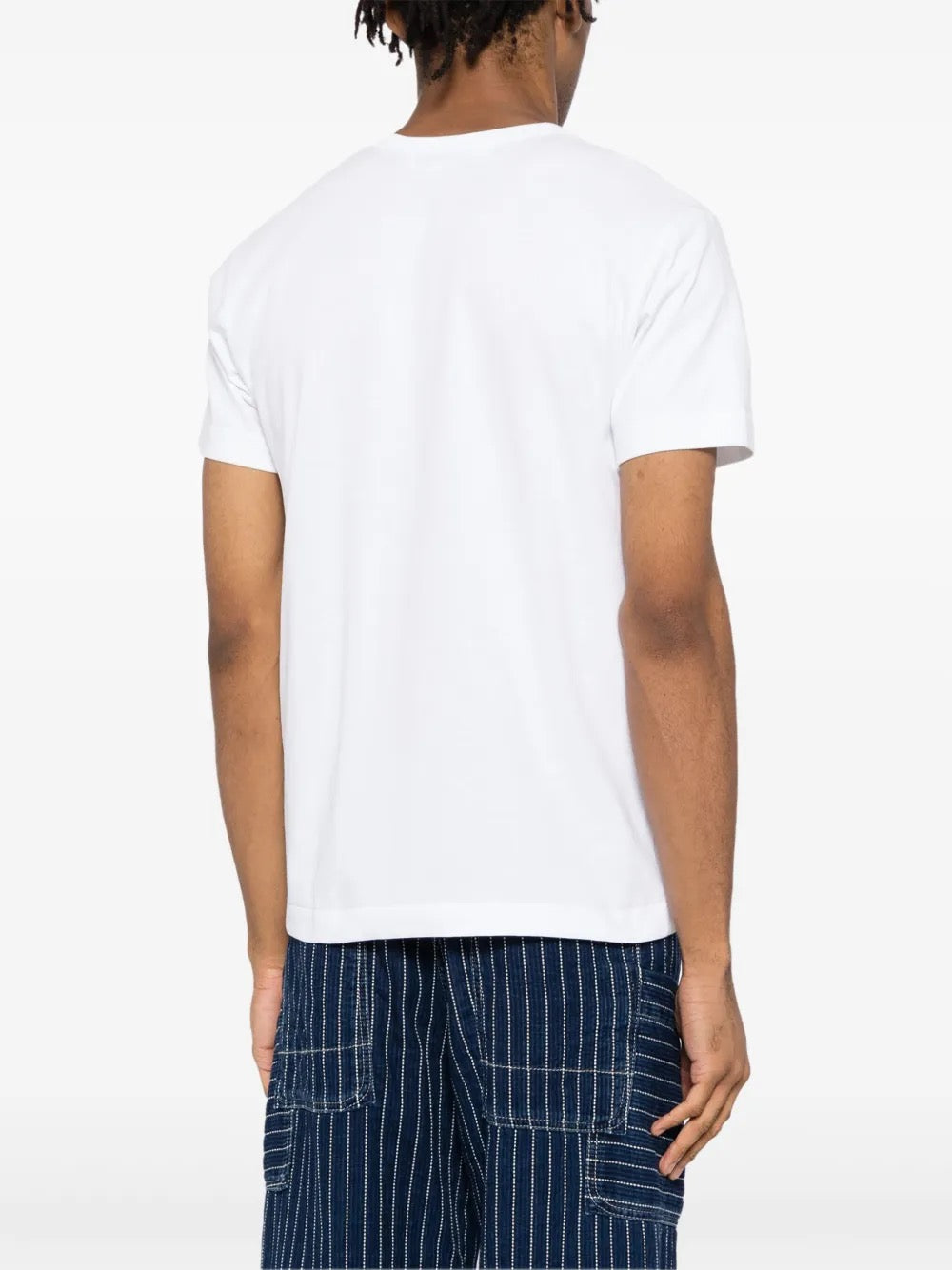 Unisex Short Sleeve Tee Big Green Heart in White from Comme des Garçons Play