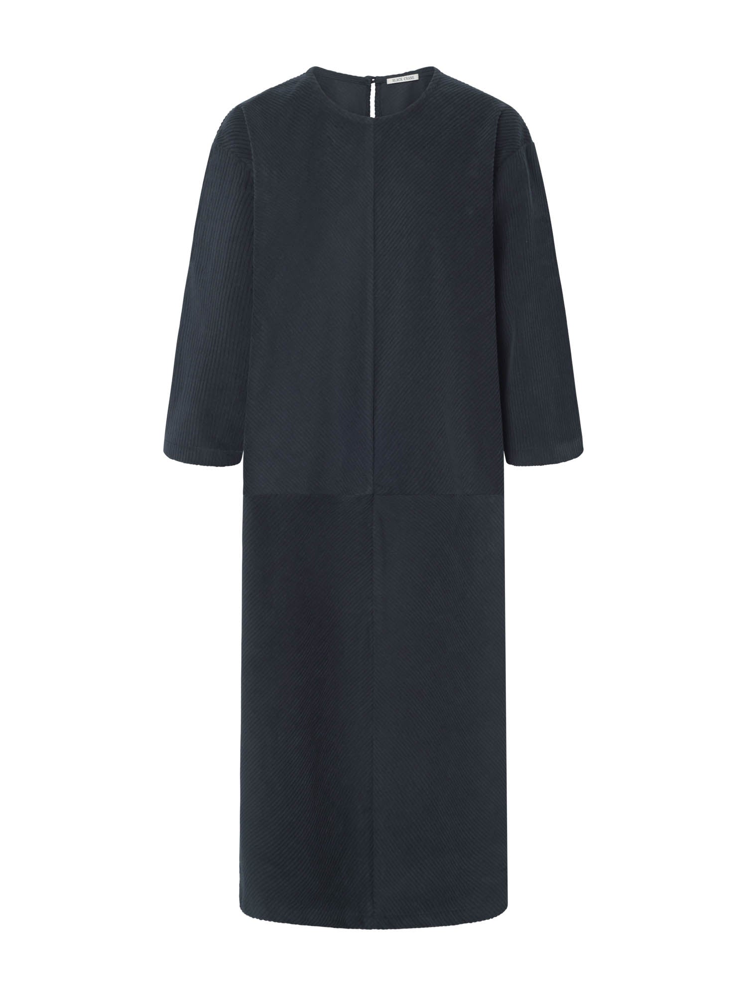 Black Crane - Corduroy Radiant Dress in Grey Navy