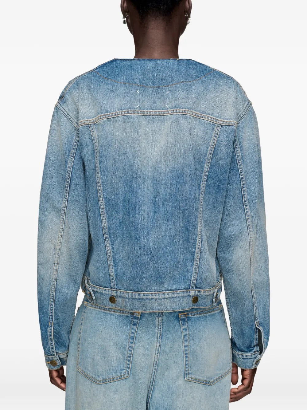 Maison Margiela Foldable Collar Denim Jacket back view
