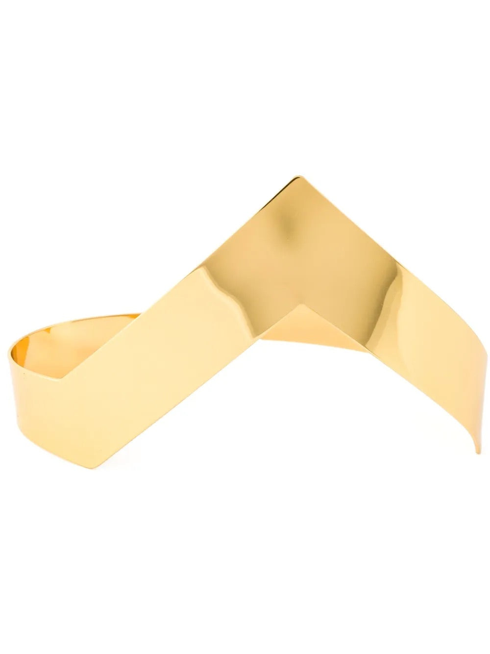 Vibe Harsløf Footlet Gold - front view showing chevron shape and cuff design