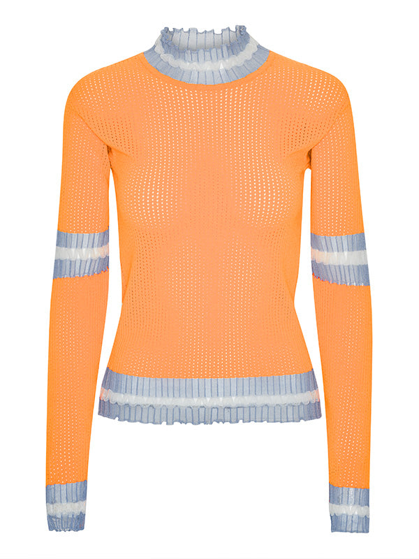 Ajour Turtleneck in Orange Ajour from Henrik Vibskov