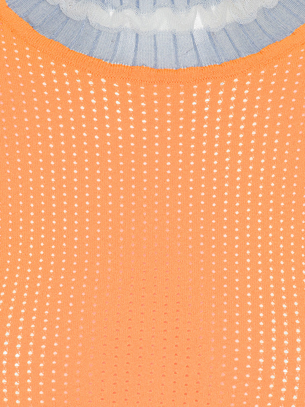Ajour Turtleneck in Orange Ajour from Henrik Vibskov