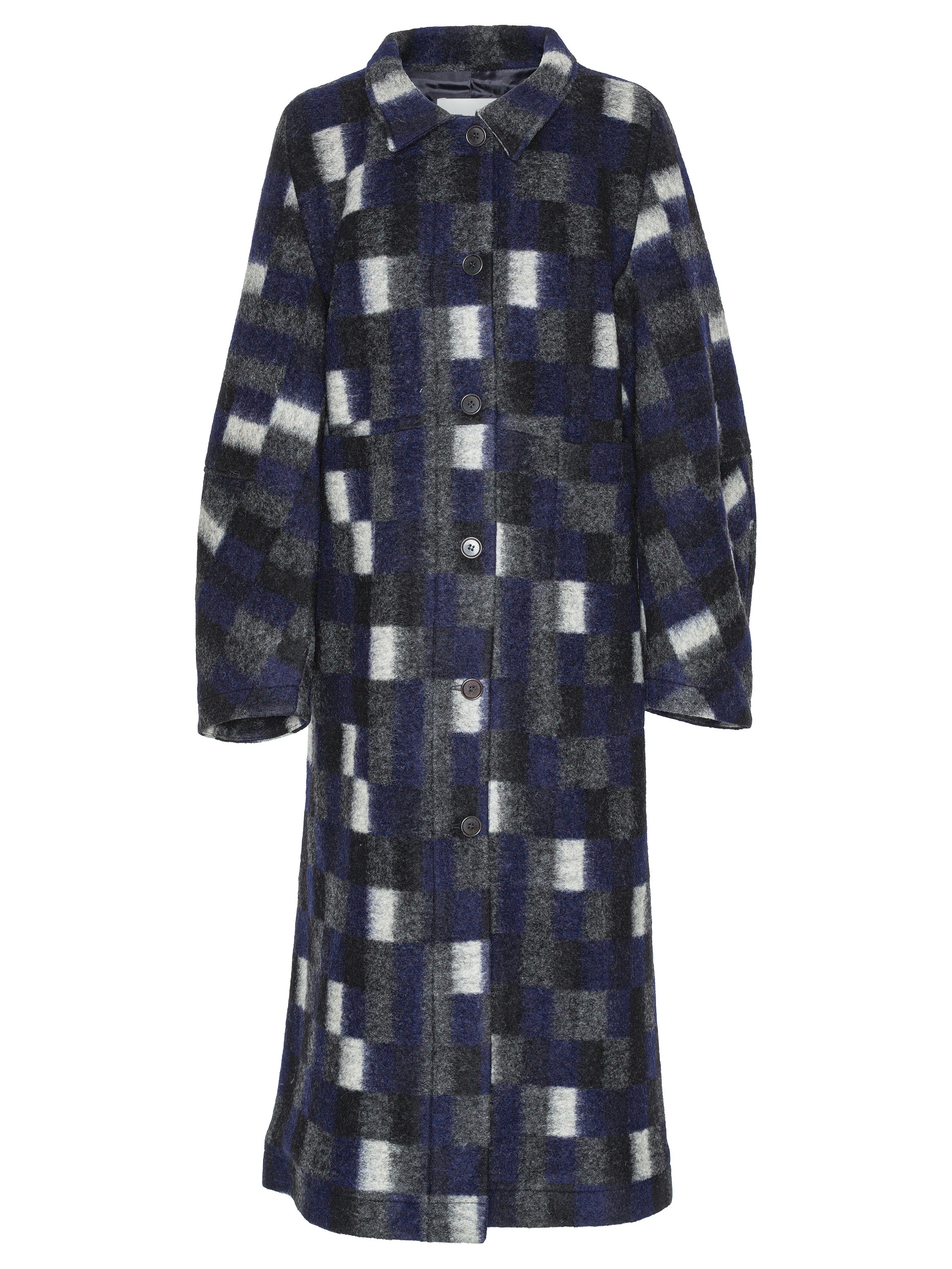 Banana Coat - Brushed Black Squares-[-Henrik Vibskov-1