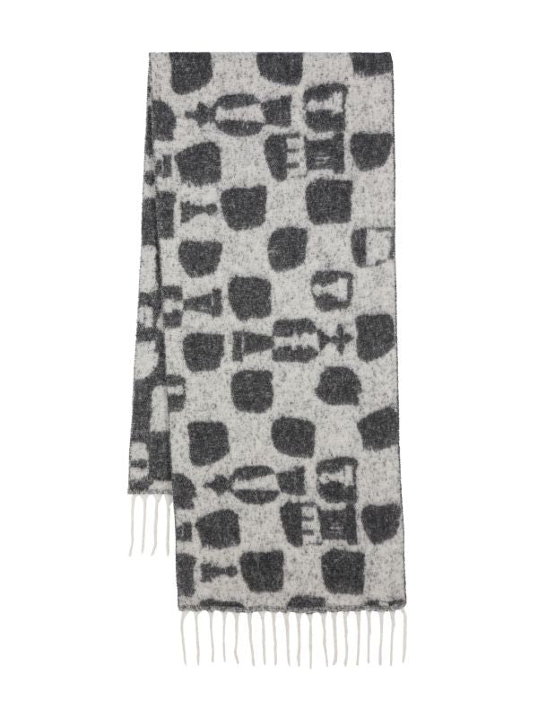 Henrik Vibskov - Chess Wool Scarf in White Black Chess
