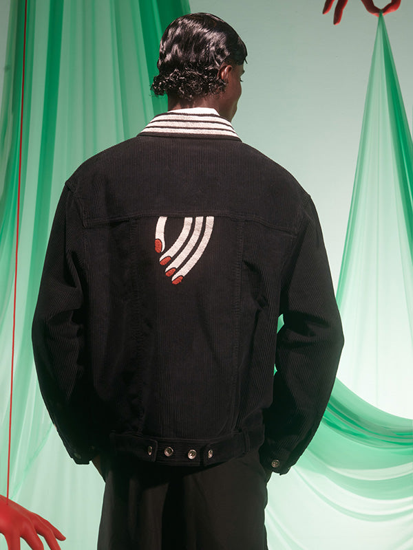 Cosmos Corduroy Jacket in Black from Henrik Vibskov