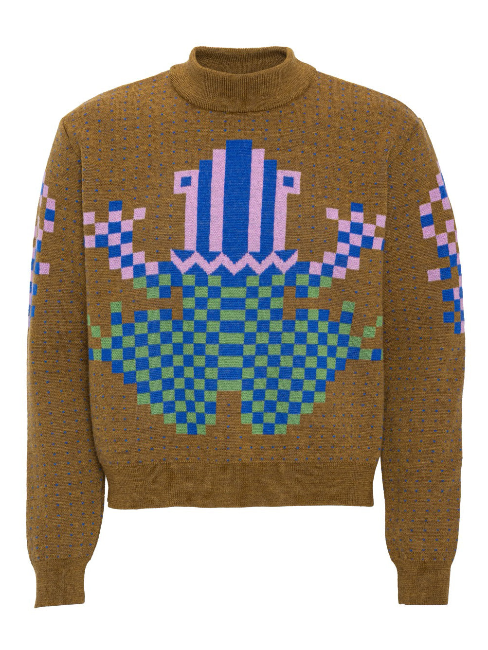 Cross Stitch Sweater - Mustard Frog