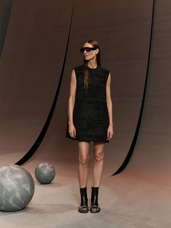 Dart Sleeveless Dress in Fishes Black from Henrik Vibskov