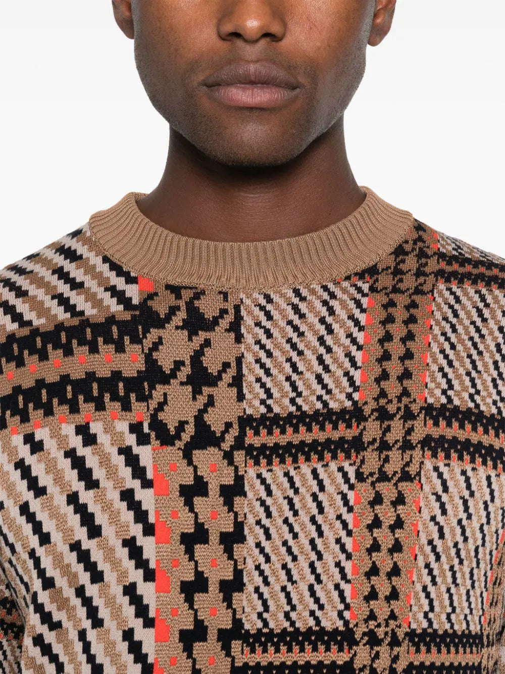 Henrik Vibskov - Dusk Knitted Blouse in Orange Mixed Checks