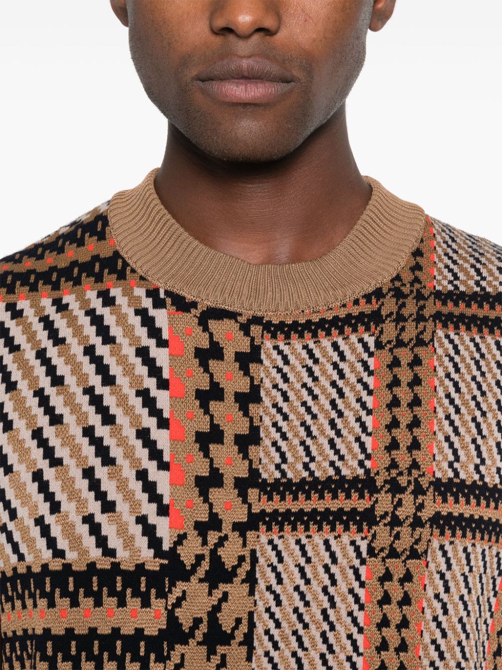 Henrik Vibskov - Dusk knitted vest in orange mixed checks