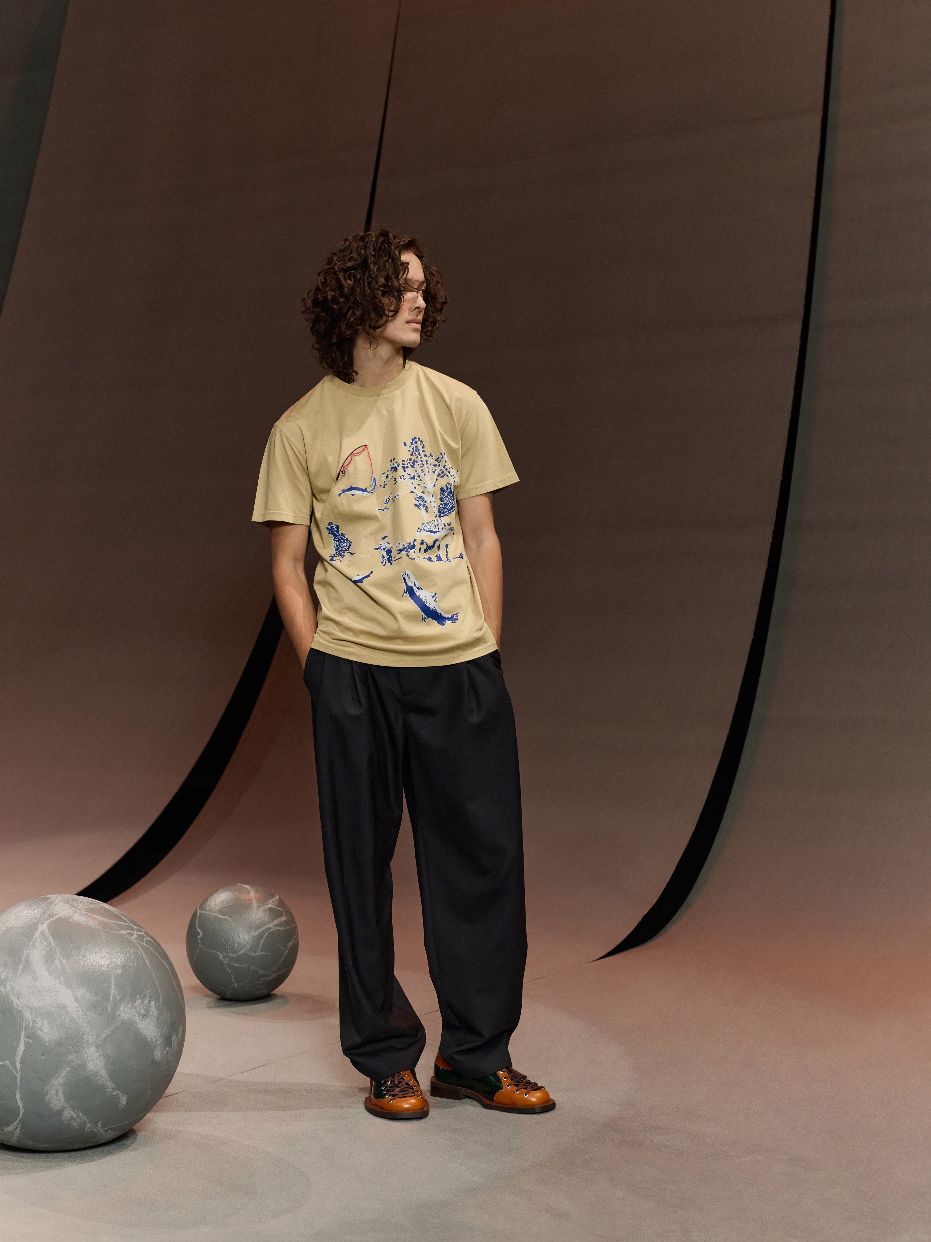 Fishing Rod Tee in Mojave from Henrik Vibskov