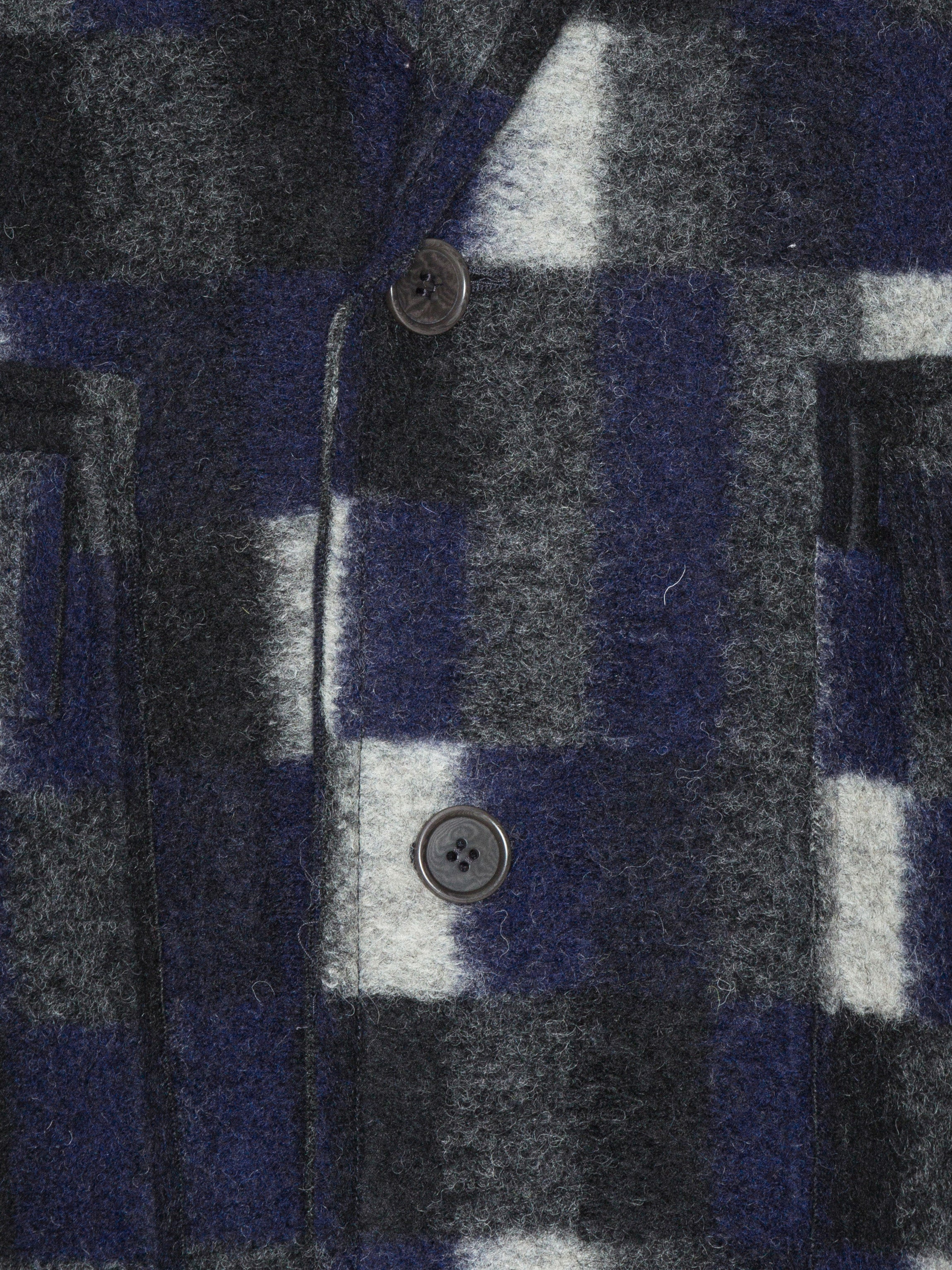 Flat Coat - Brushed Black Squares-[-Henrik Vibskov-3