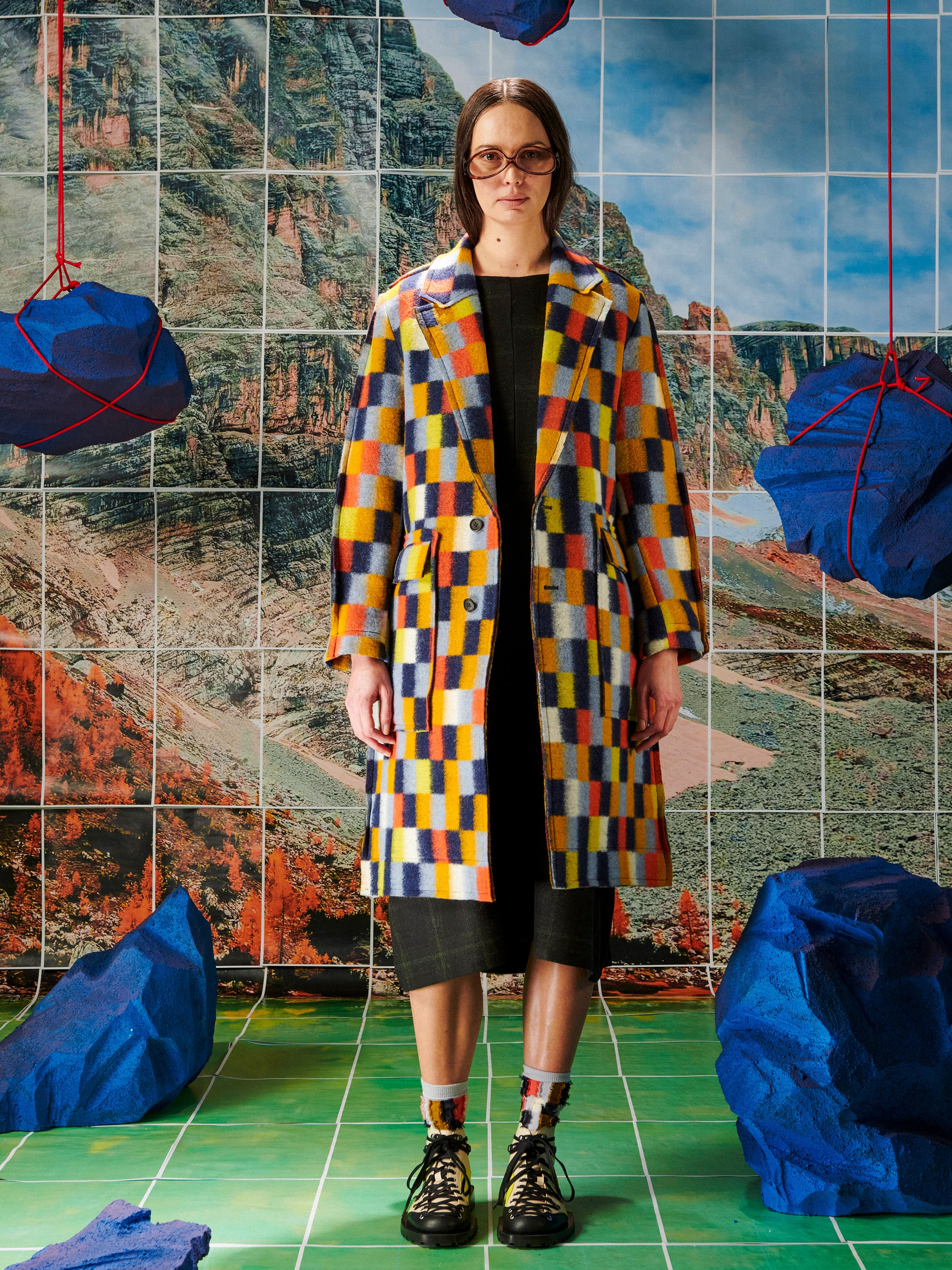 Flat Coat - Brushed Squares-[-Henrik Vibskov-4