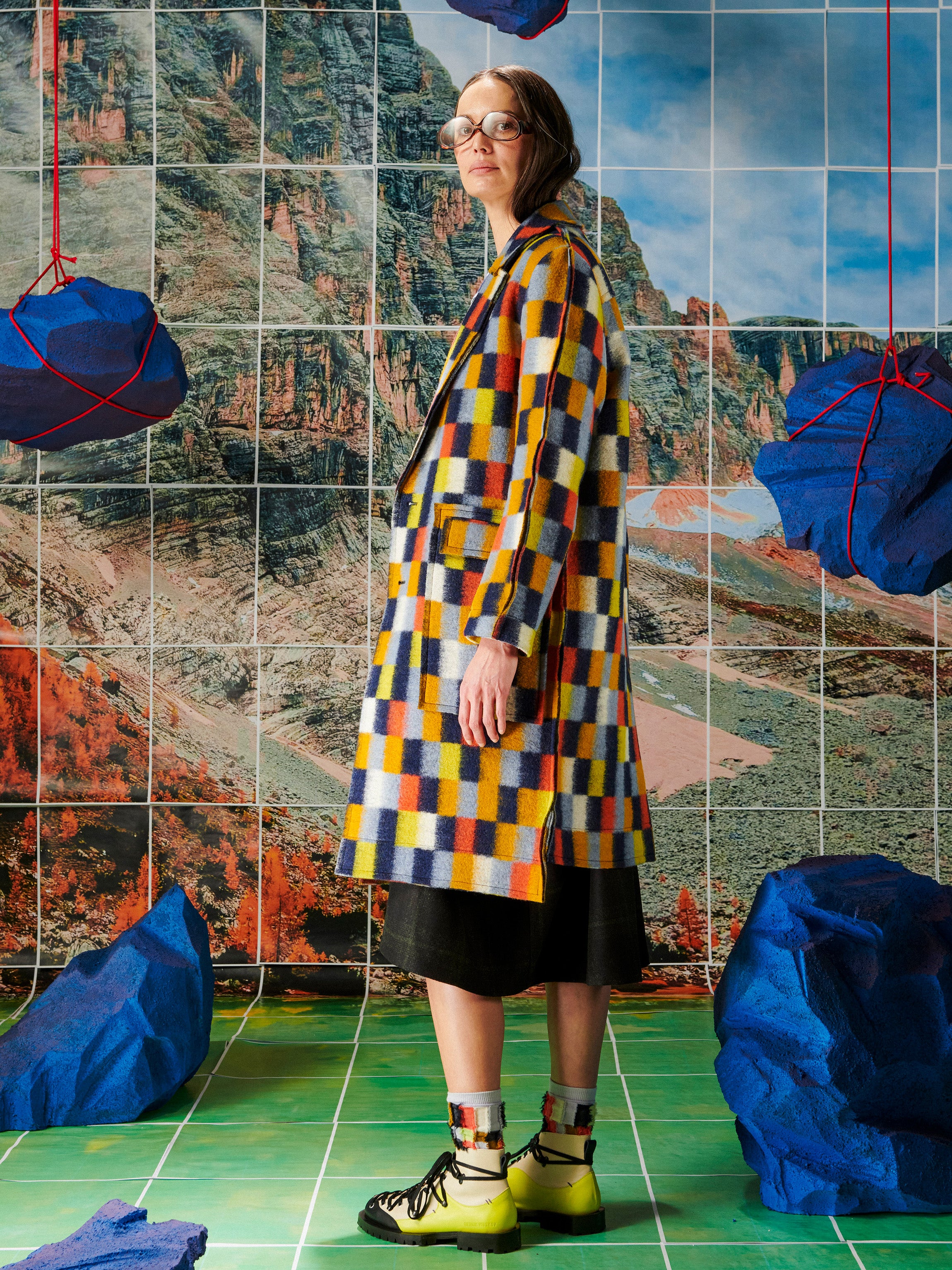 Flat Coat - Brushed Squares-[-Henrik Vibskov-6