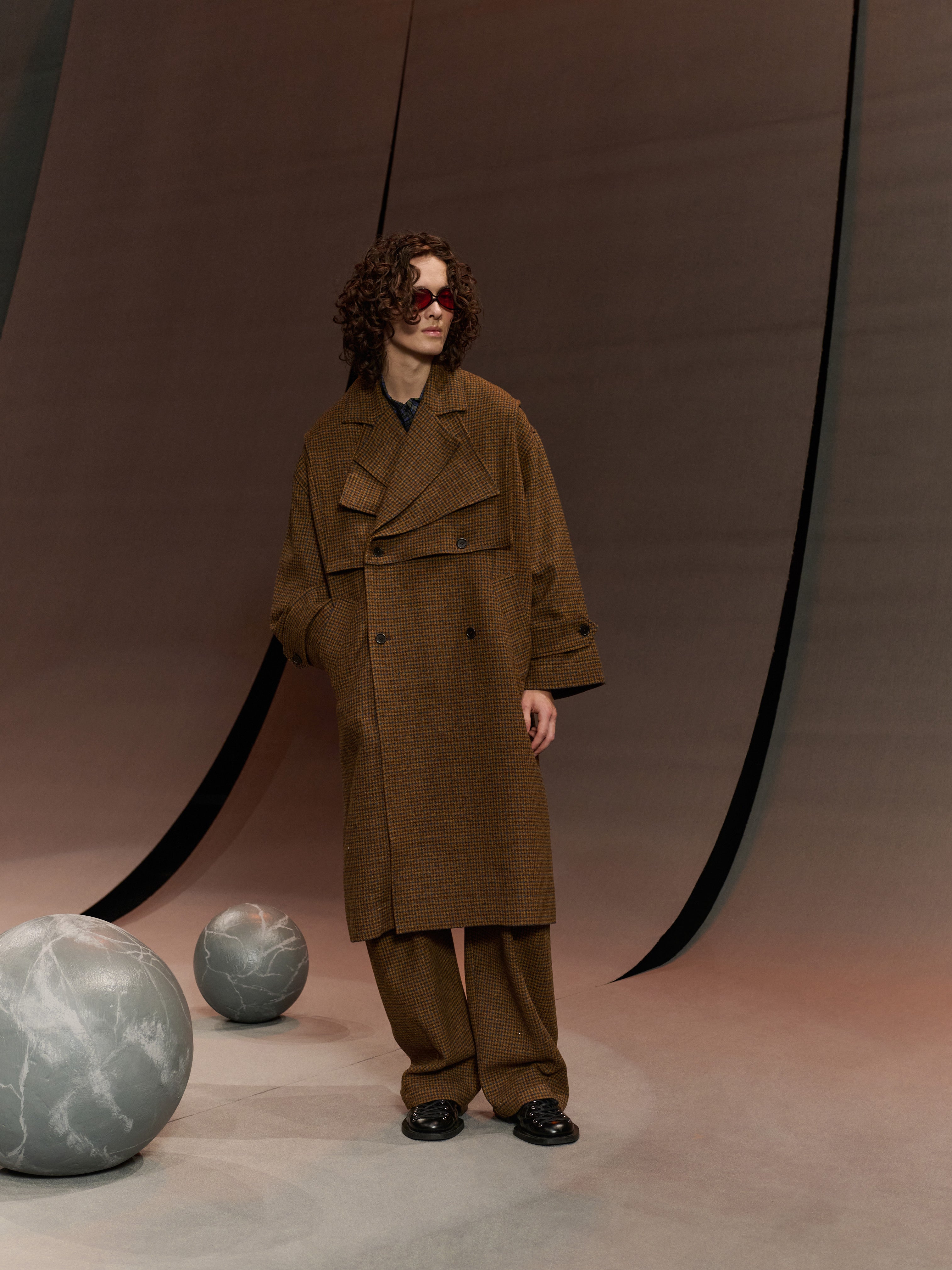 Hands Down Coat in Pied De Poule from Henrik Vibskov
