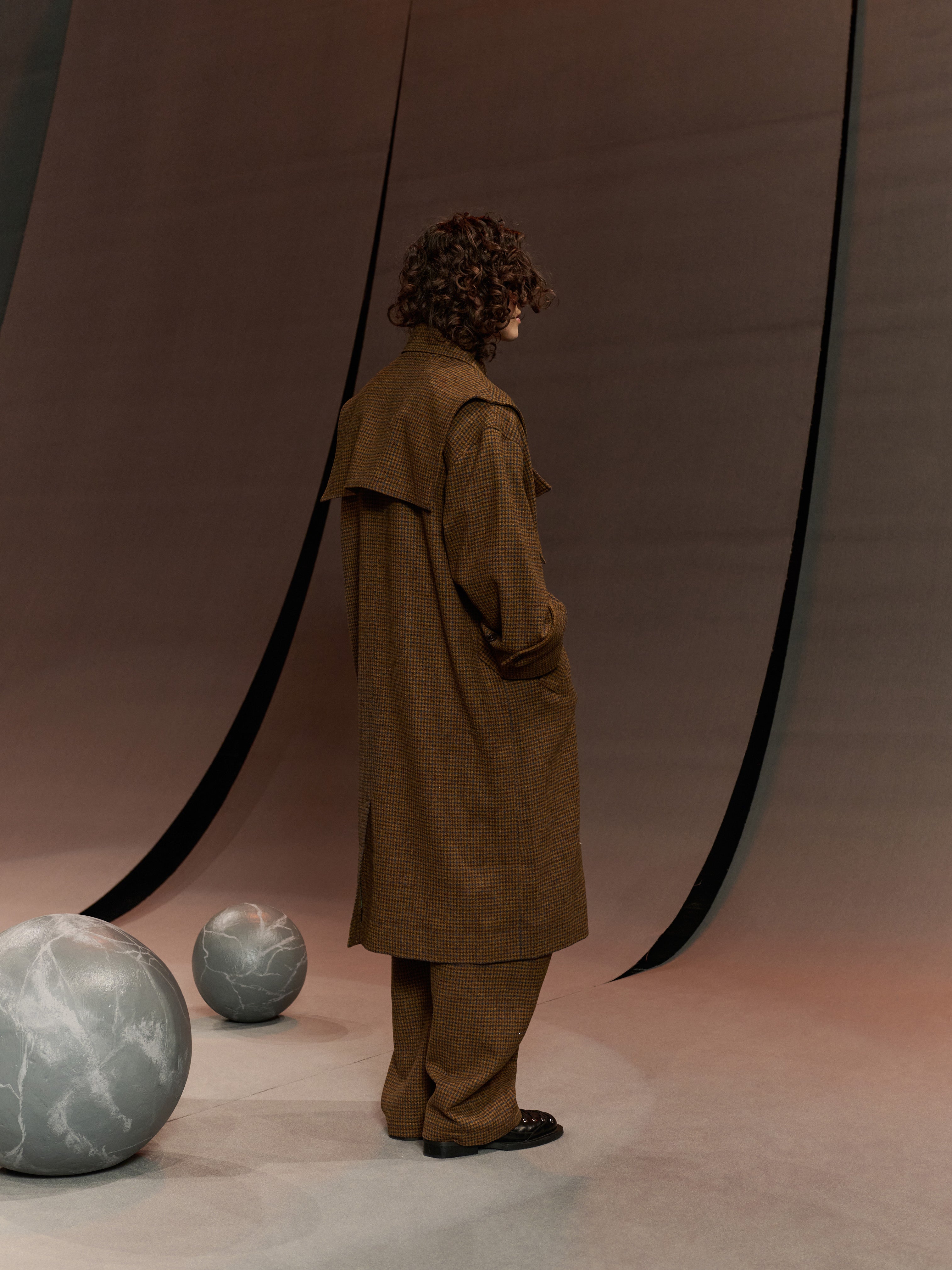 Hands Down Coat in Pied De Poule from Henrik Vibskov