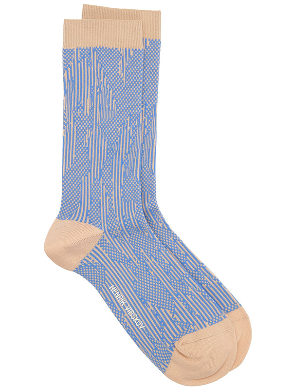 Henrik Vibskov - Handsome Hands Socks Femme in Beige Handsome Blue