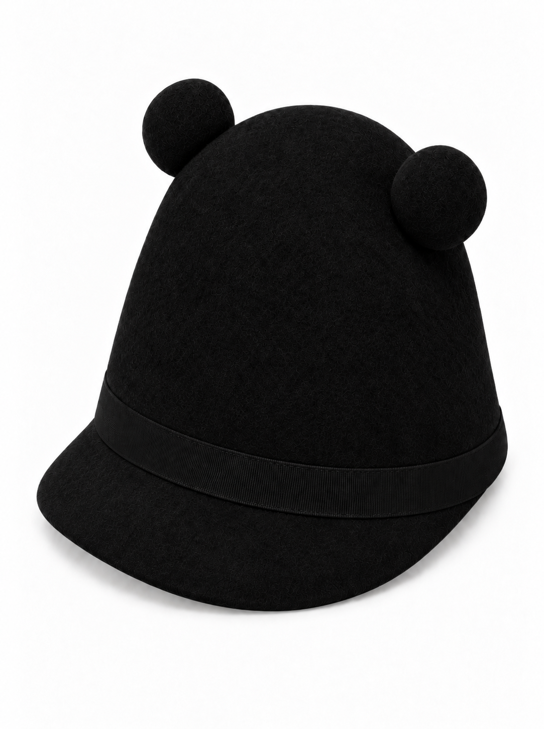 Tall black felt hat with two circular details from Henrik Vibskov
